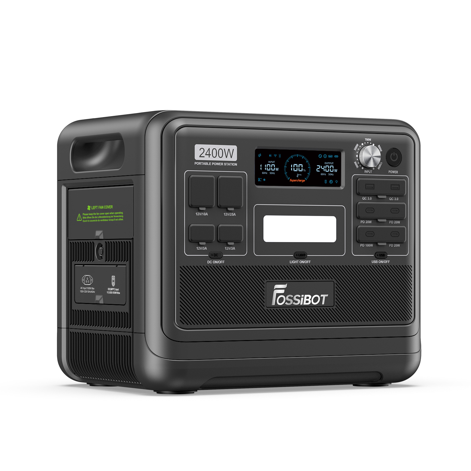 Fossibot - central elétrica portátil 2048wh 2400w carga rápida