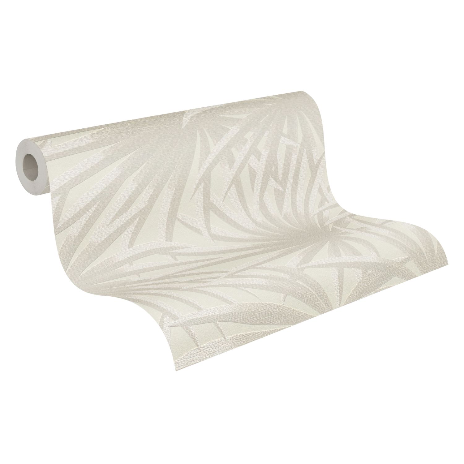 A.s. Création papel de parede folhas de palmeira bege cremeecinzento claro