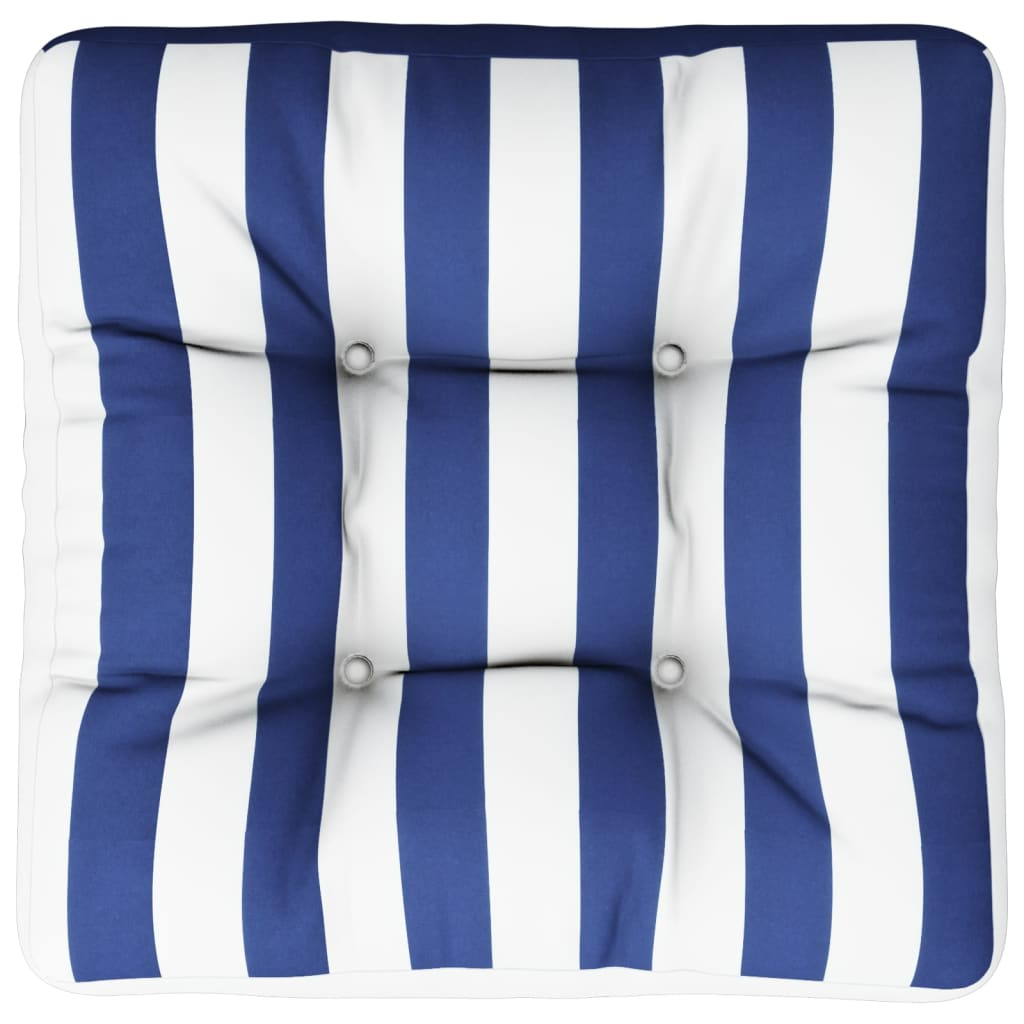 Almofadão para paletes 50x50x12 cm tecido riscas azul/branco