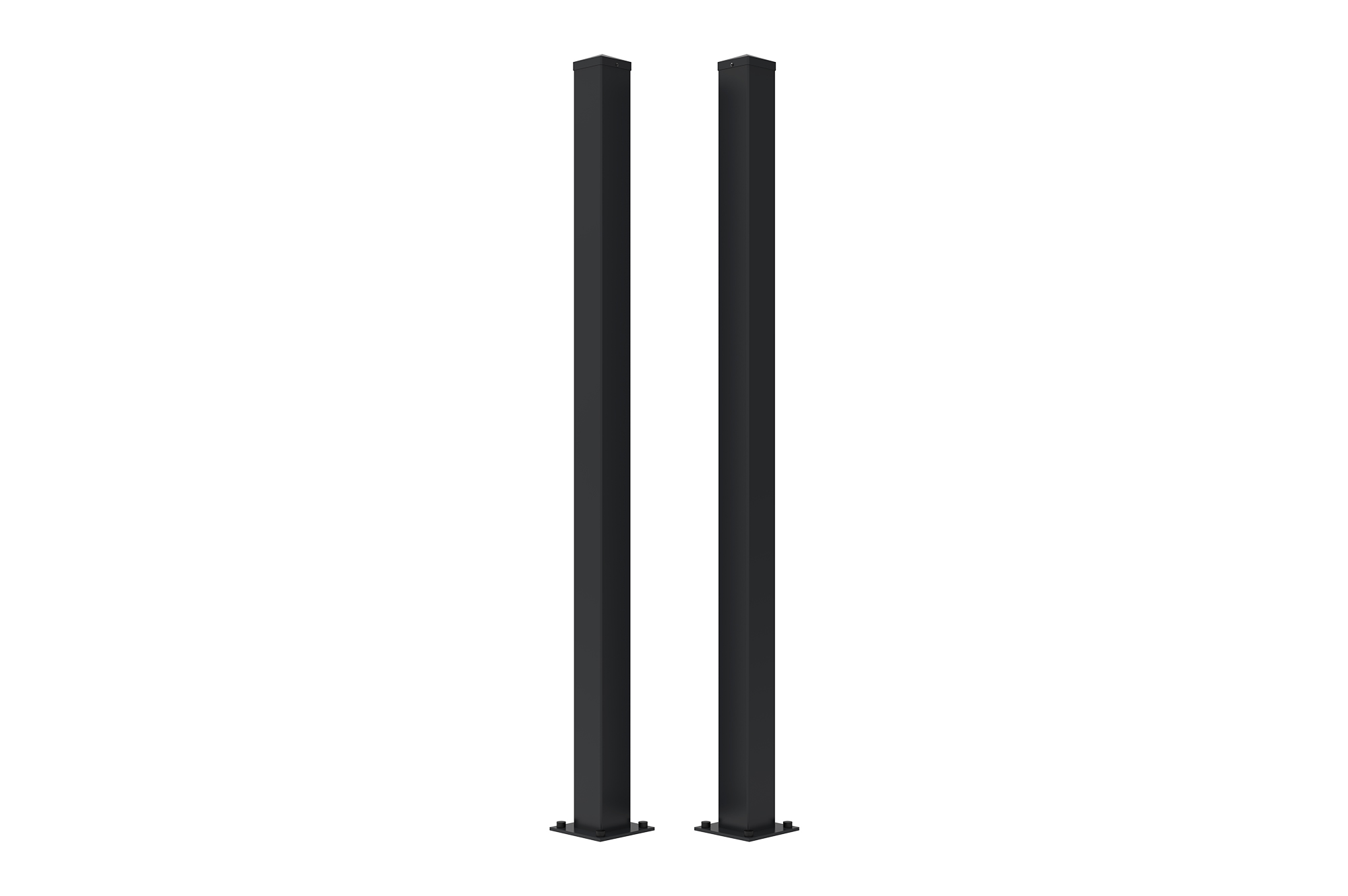 Conjunto 2 postes ferro carmo 10x10cm 185cm pretos