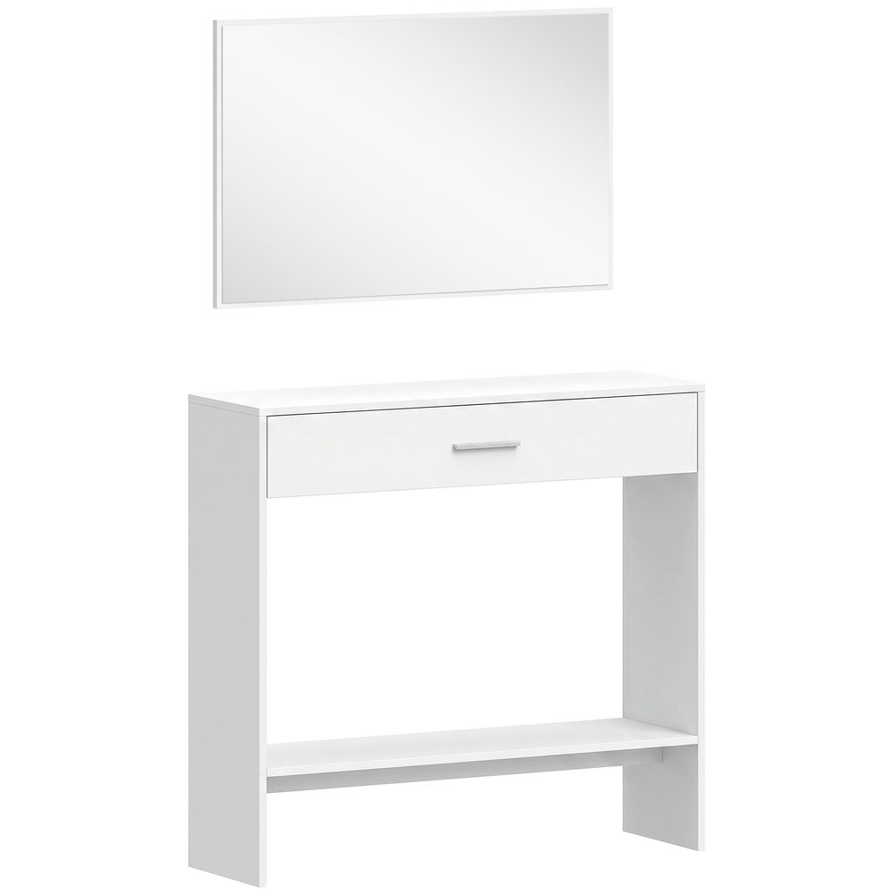 Móvel de entrada 91,5x27,9x85,5 cm color blanco Homcom