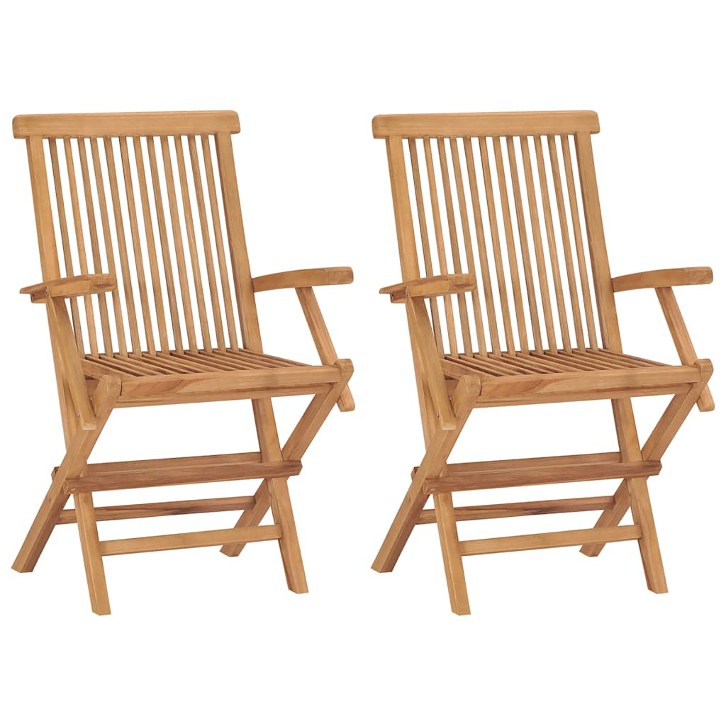 Cadeiras de jardim dobráveis 2 pcs madeira maciça de teca