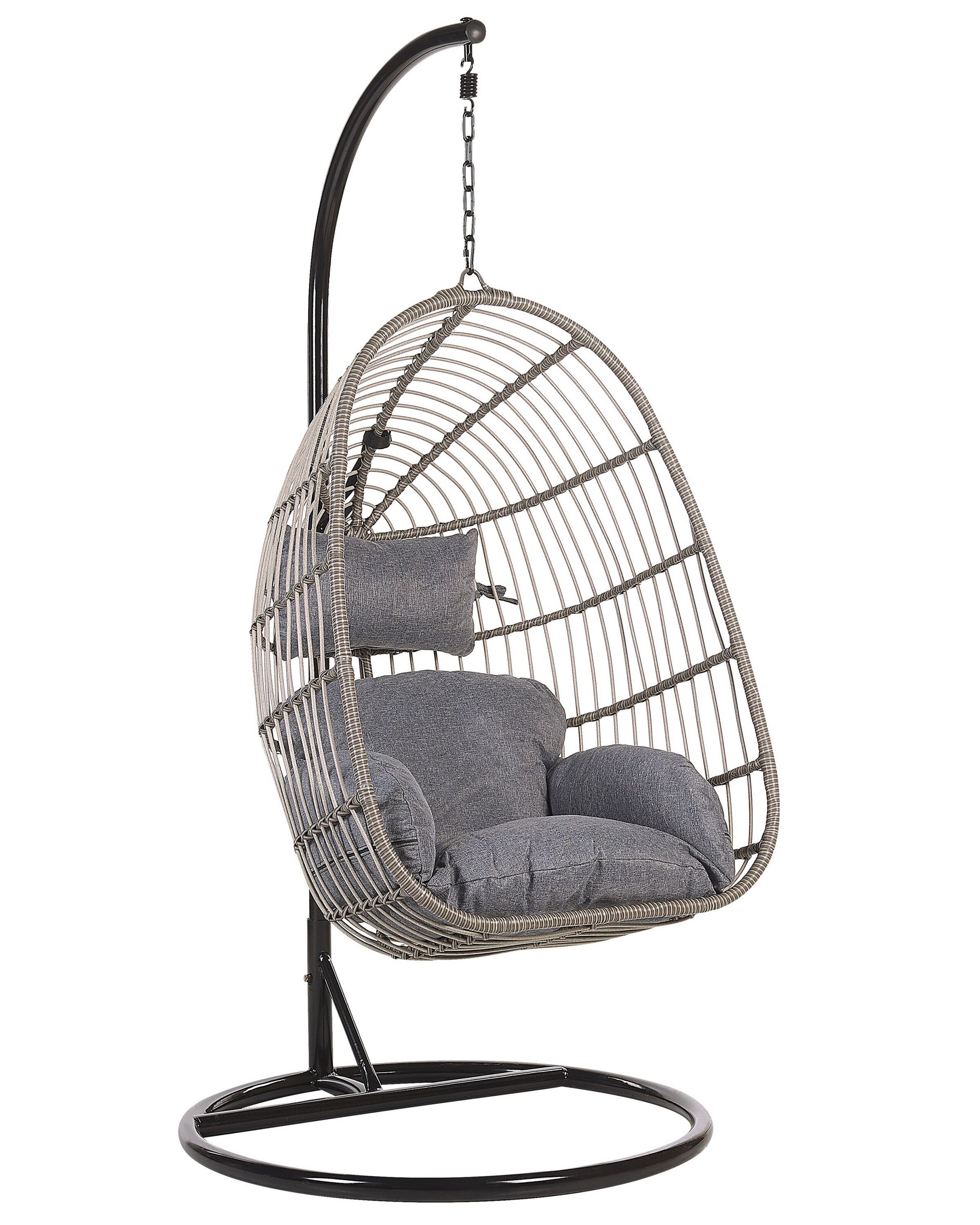 Cadeira suspensa com suporte casoli rattan sintético cinzento