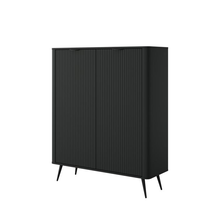 Comoda - 3xe living - 113,2 x 38 x 134,2 cm - preto - 2 portas - pés de aço