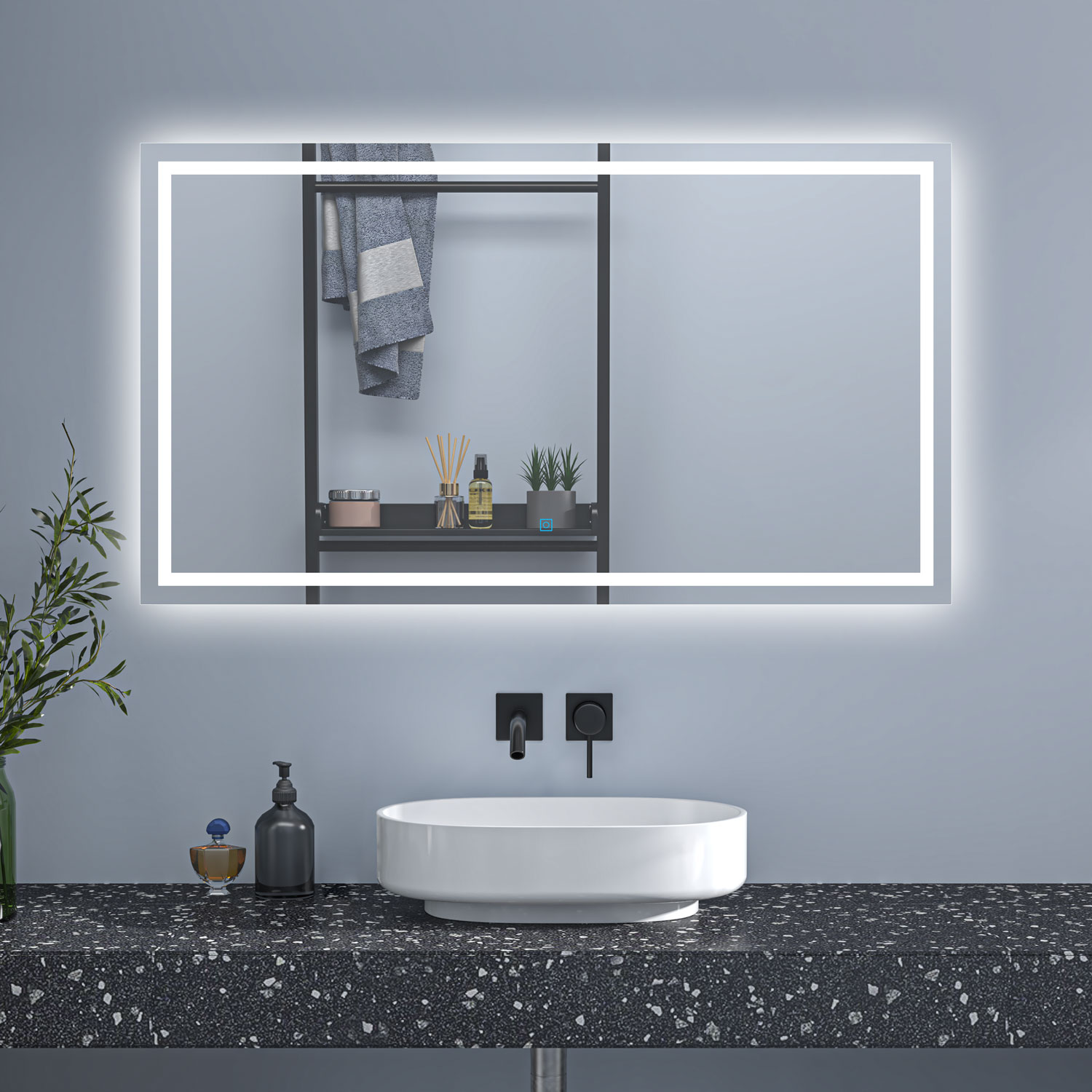 Espelho de casa de banho LED 140×80cm+anti-embaciamento