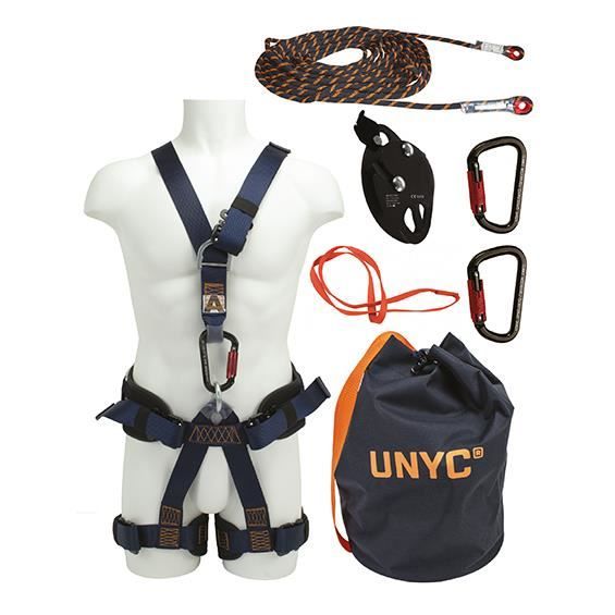 Kit arnês automático master t.1 frenehard corda 20m + 2 conectores + anel d