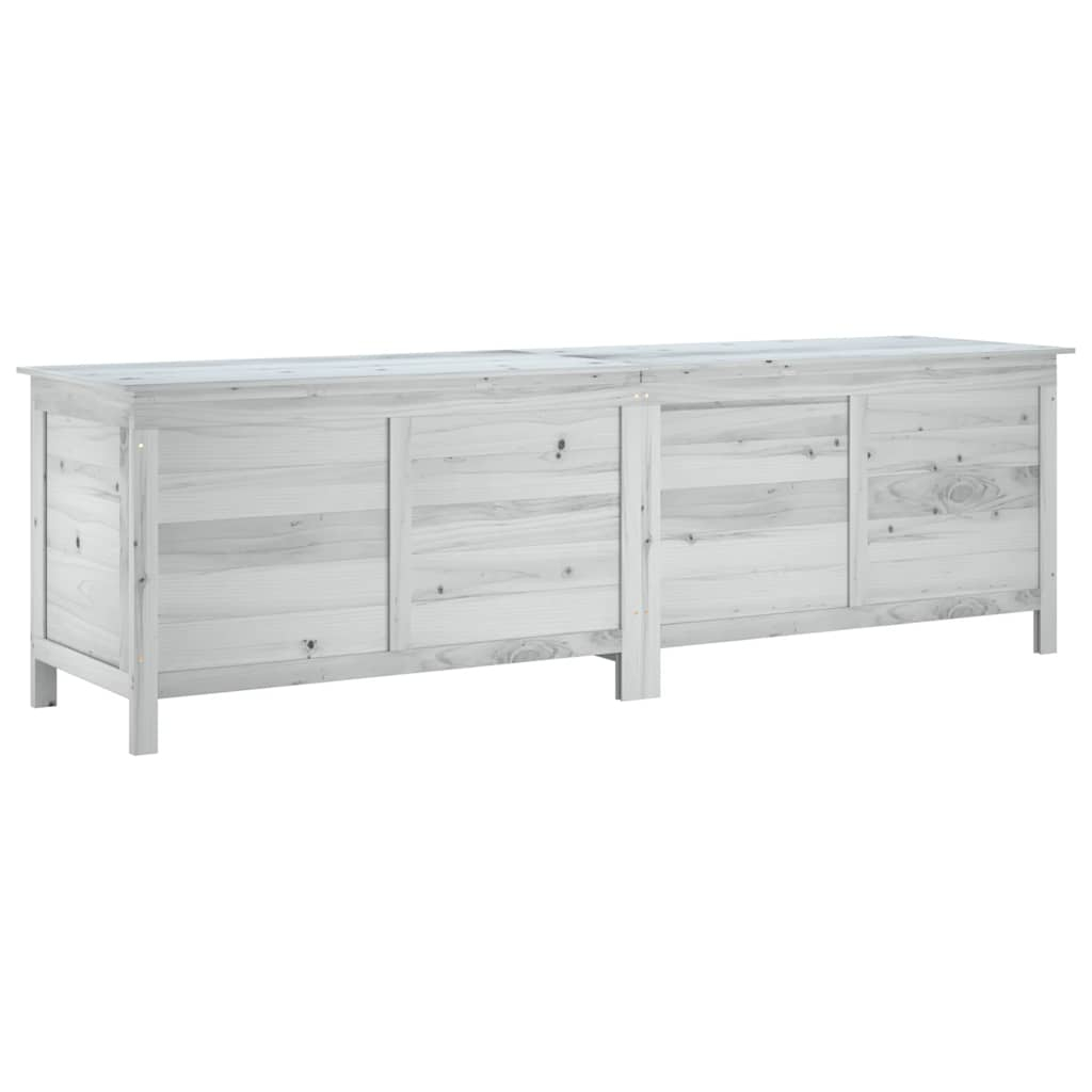 Caixa arrumação p/ jardim 198,5x50x56,5 cm abeto maciço branco