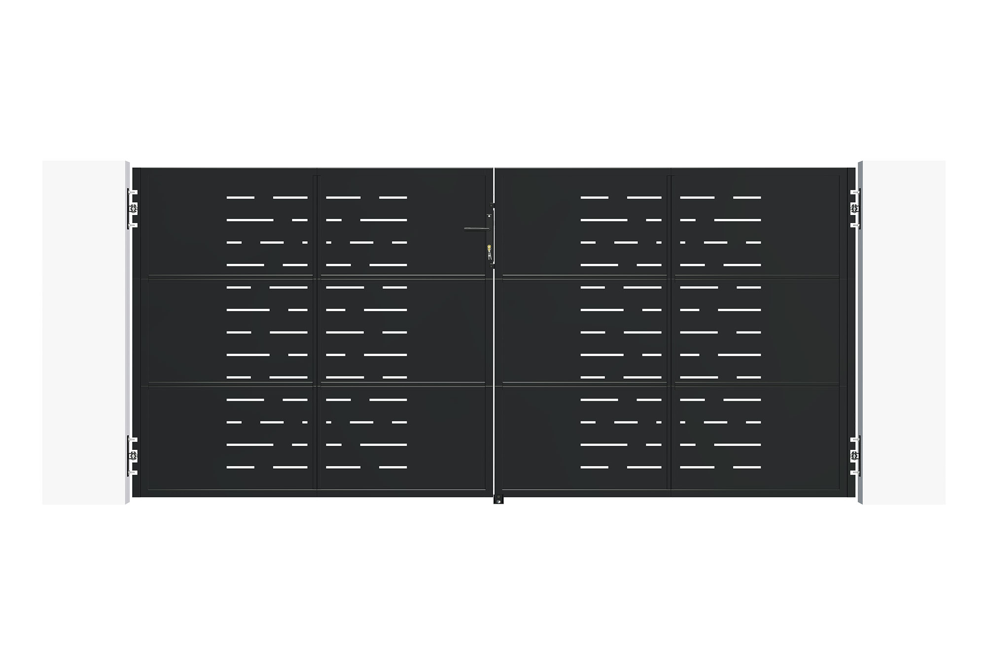 Portão nali arlberg aço preto 3m alt.120cm + motor tanker