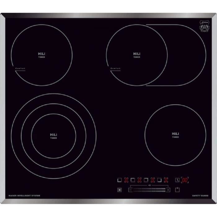 Placa de cozinhar - kaiser - kct 6715 f - vidro preto - 4 zonas quickheat -