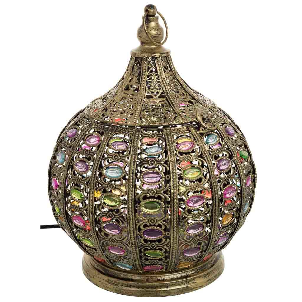 Lâmpada de metal com vidro acrílico colorido d27x33h cm