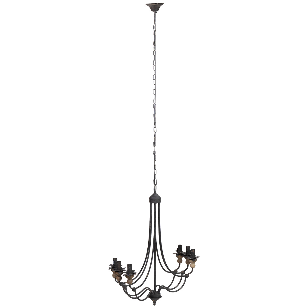 Candeeiro de teto em metal preto d69x86h cm
