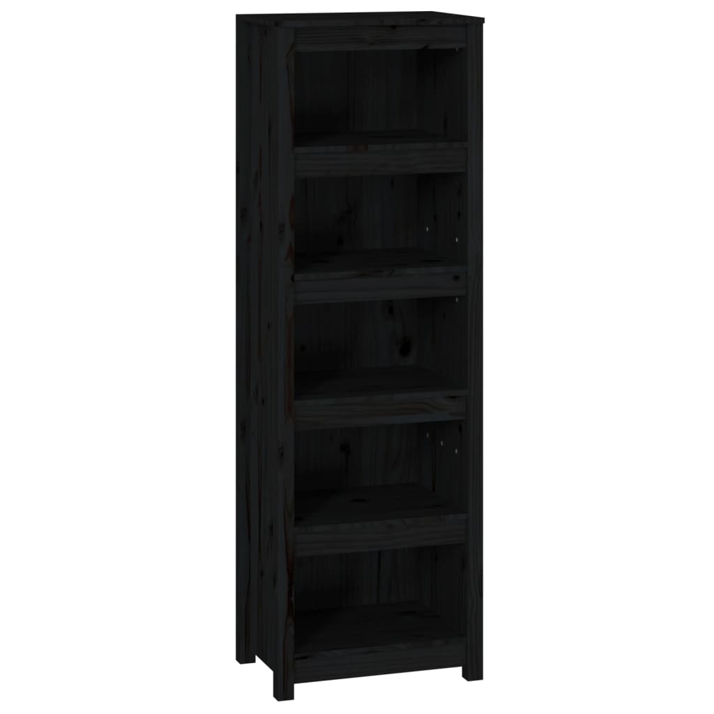 vidaXL estantería madera maciza de pino negra 50x35x154 cm