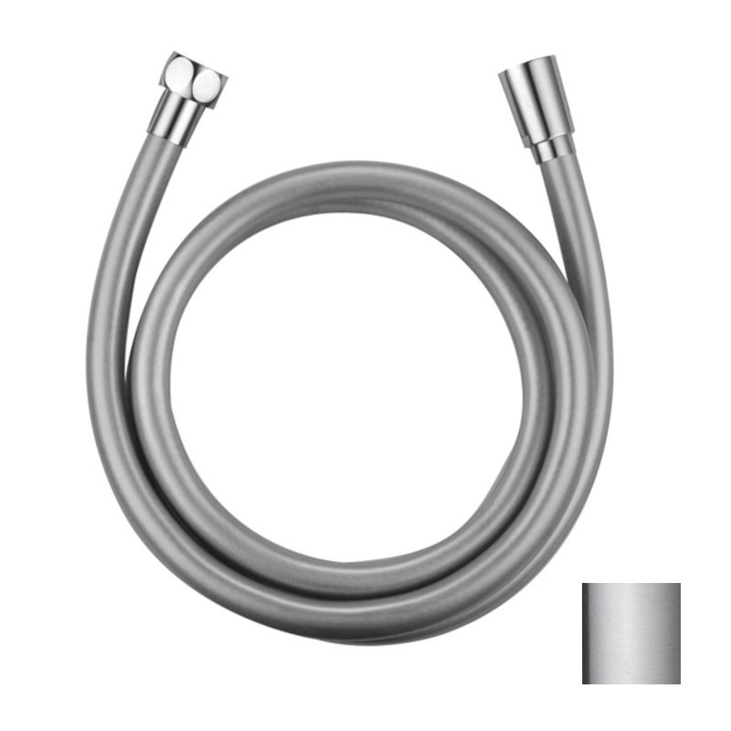 Tubo de duche PVC 150 cm acabamento aço inox