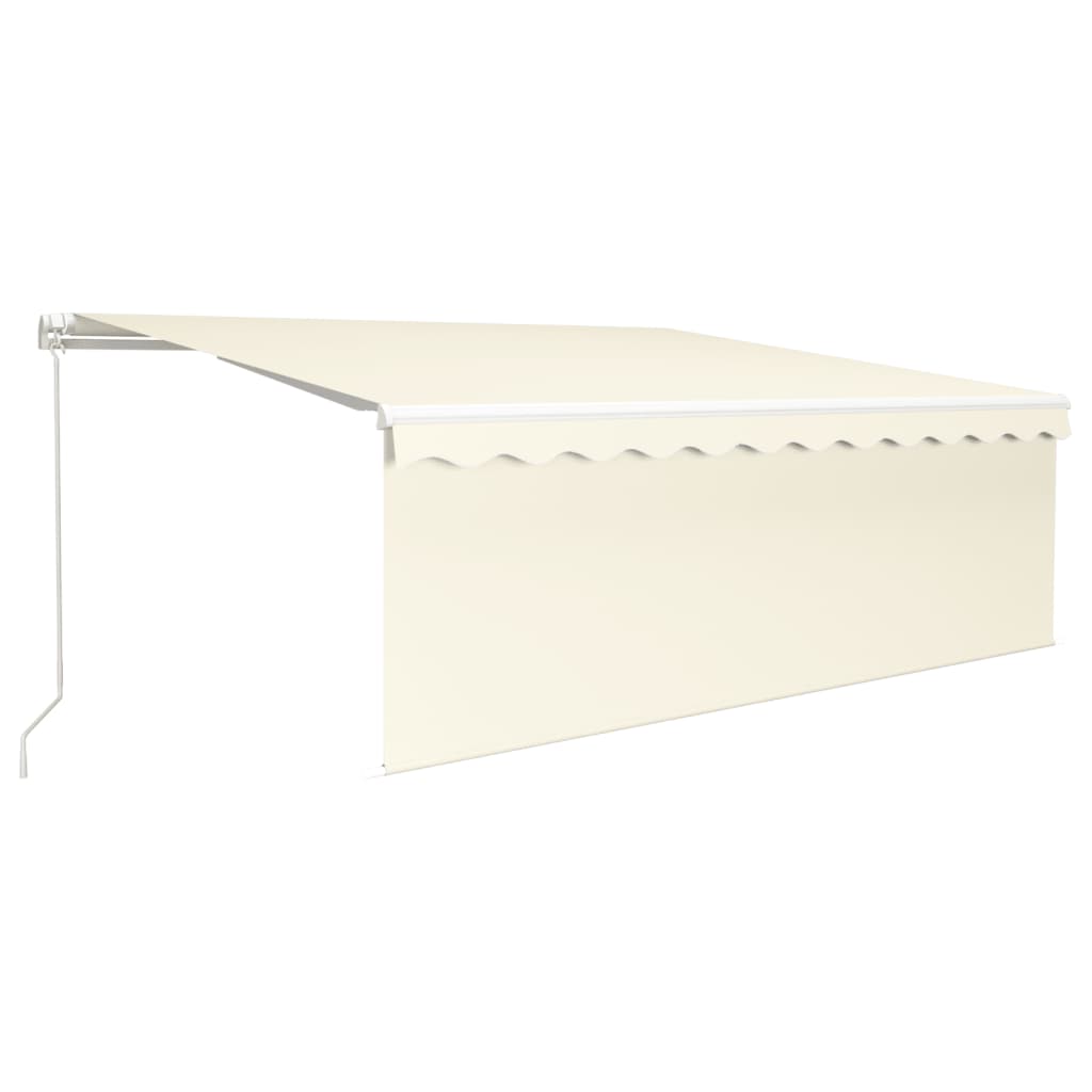 vidaXL toldo retráctil manual con persiana y LED crema 4x3 m