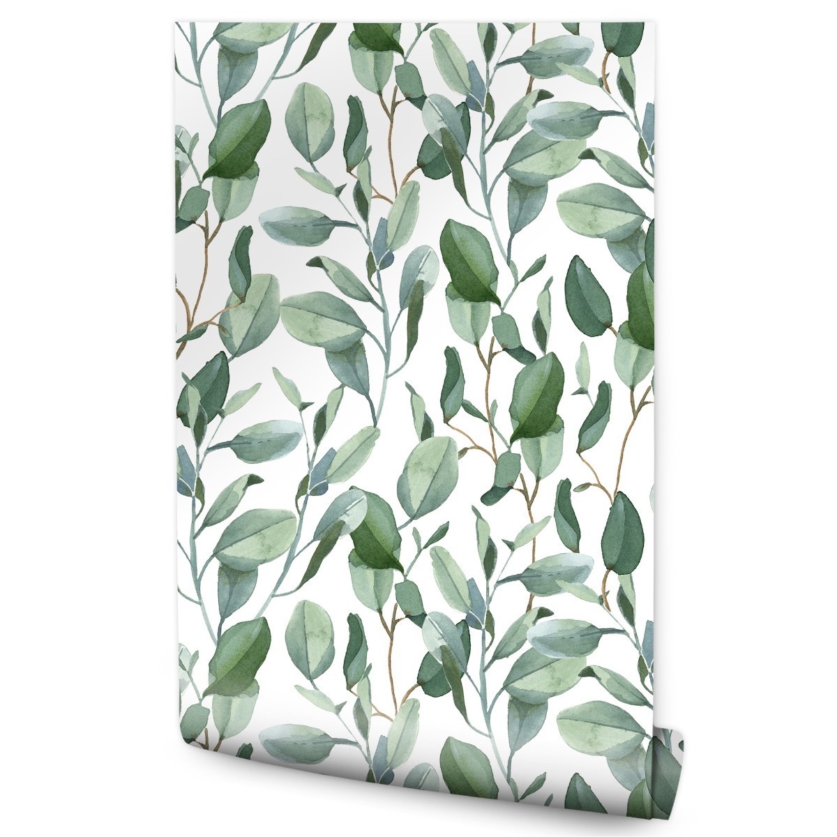Papel de parede moderna sala de estar folhas de eucalipto natureza