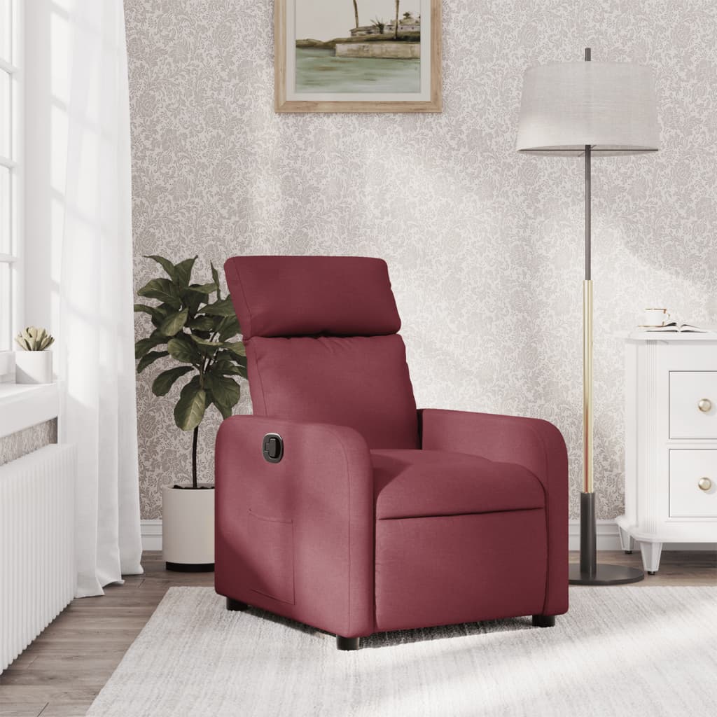 Poltrona reclinável tecido vermelho tinto ewg9965