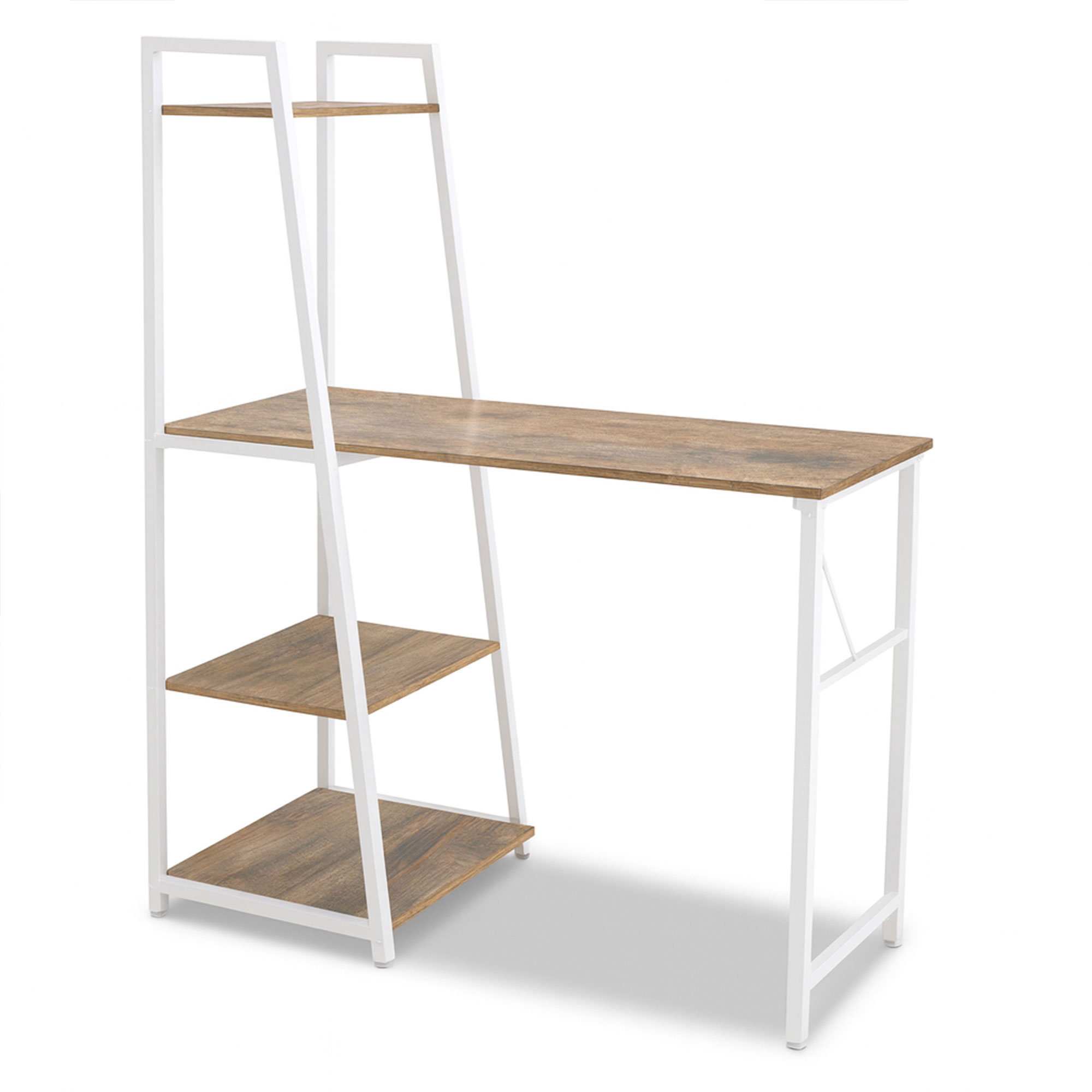 Bimyo - escritorio con estantería 50x41xh128 cm estilo industrial oak