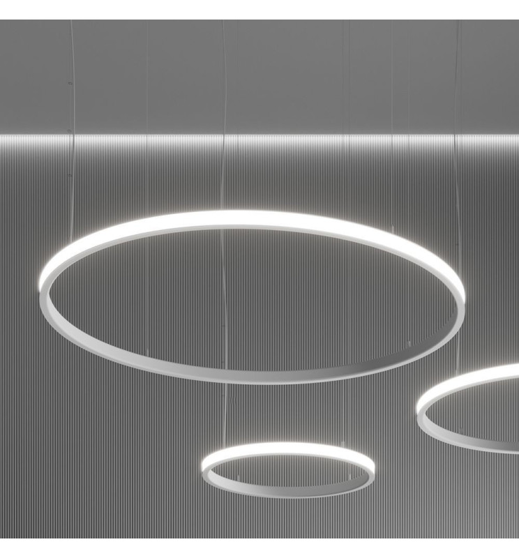 Lampada pendente circular branca space venus, 60cm, 37w, luz natural 4000k