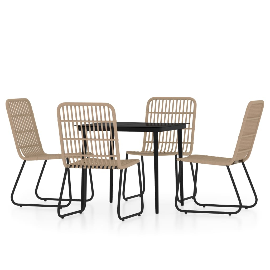 vidaXL juego de comedor para jardín 5 piezas color roble