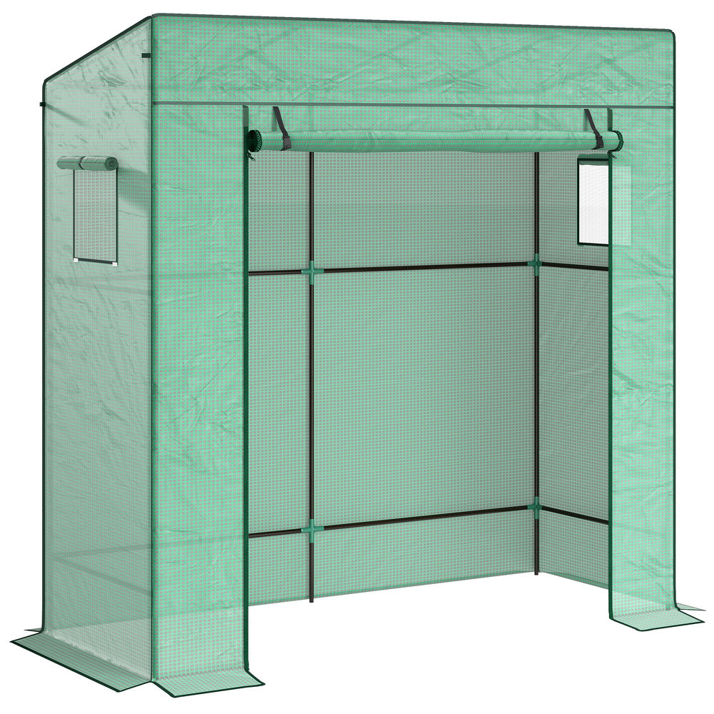 Extufa de exterior 196x77x197 cm polietileno e aço color verde Outsunny