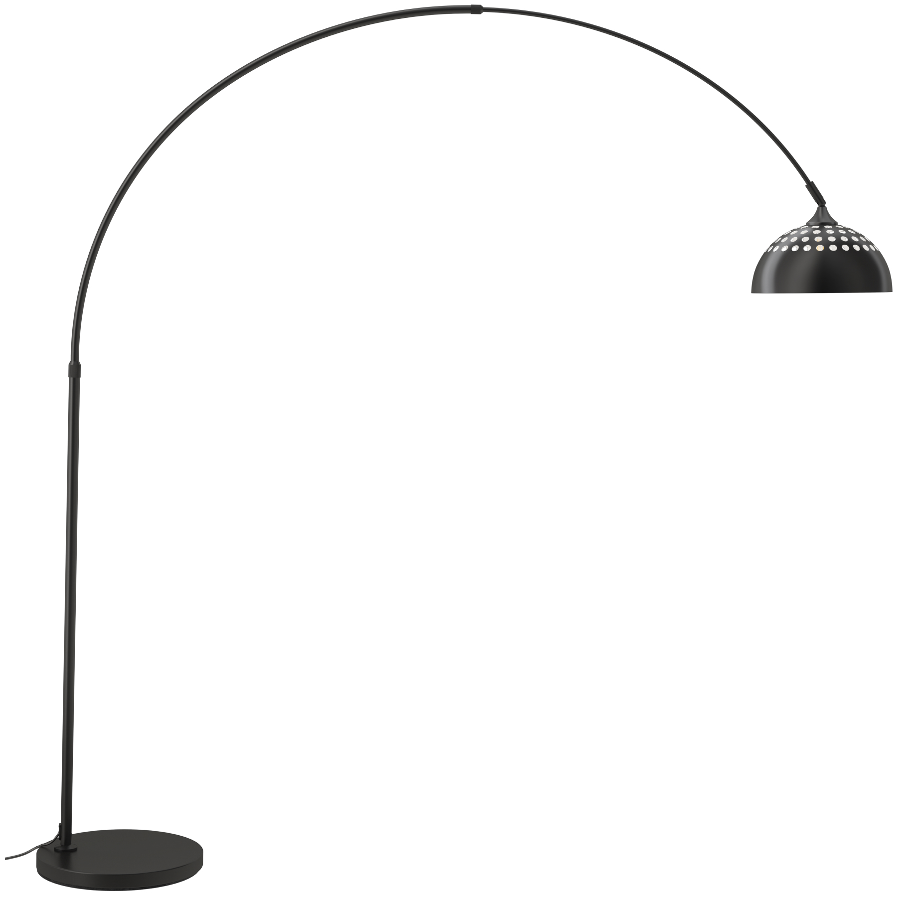 Candeeiro de arco telescópico, retro, altura 187-206 cm, 60 w preto