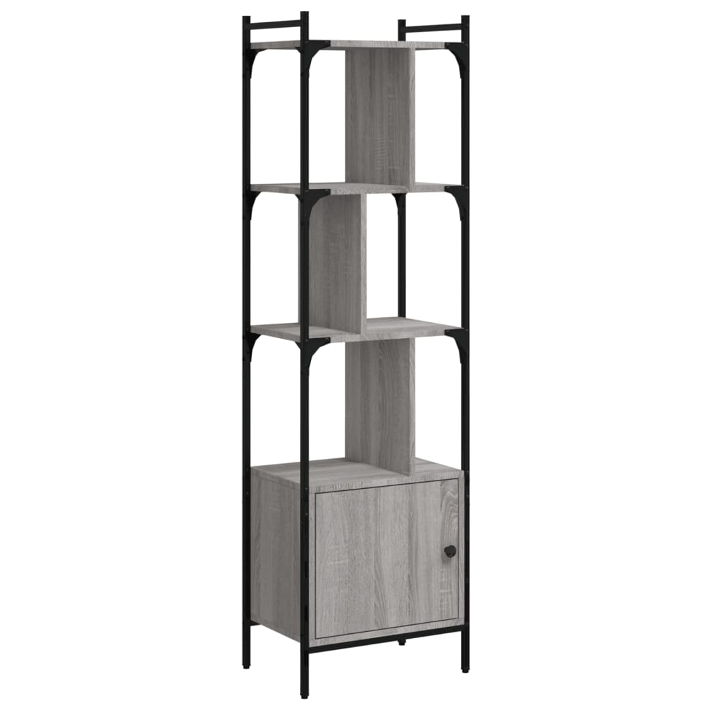vidaXL estantería con puerta madera gris sonoma 44,5x30x154,5 cm