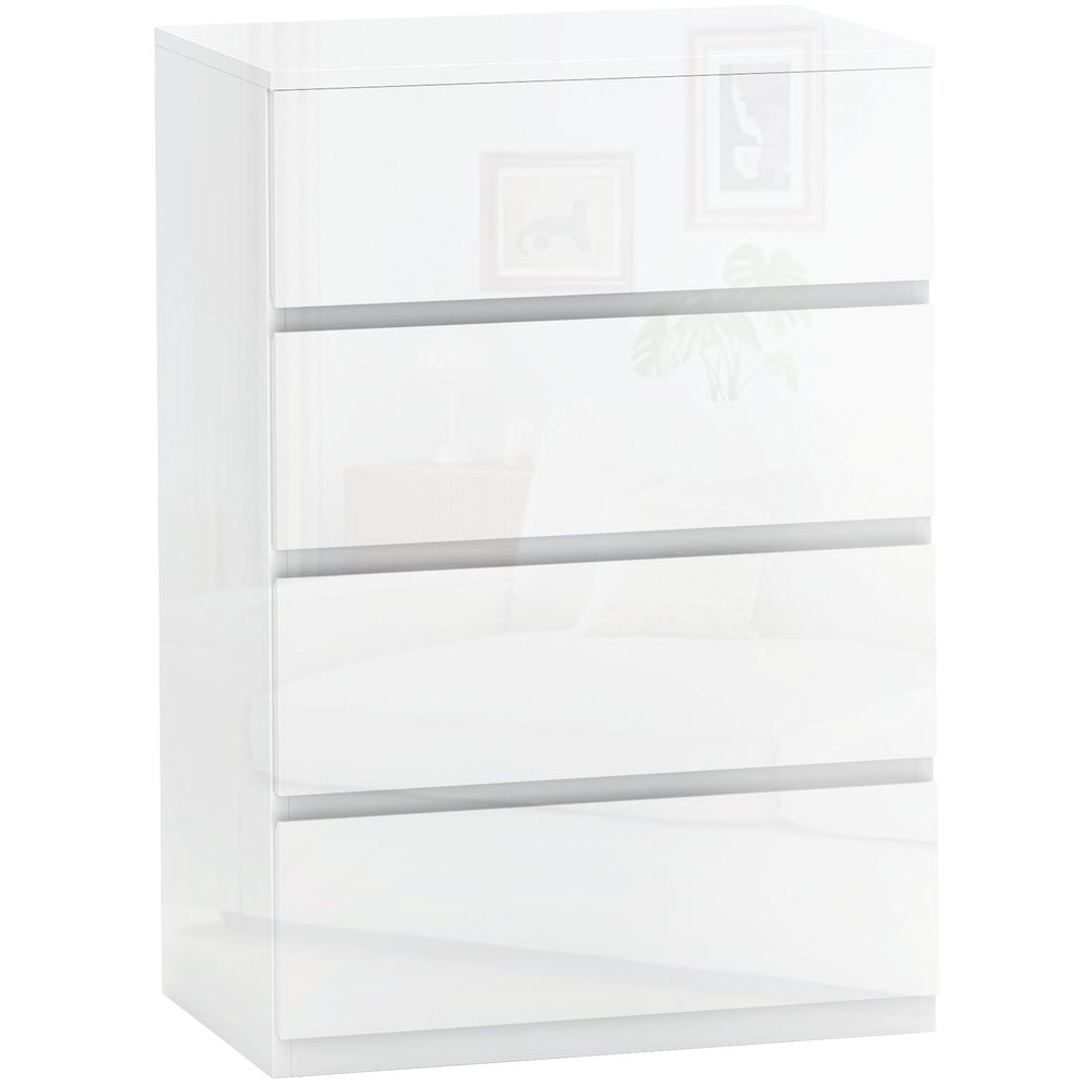 Cómoda com 4 gaveta 55x33x80 cm color blanco Homcom