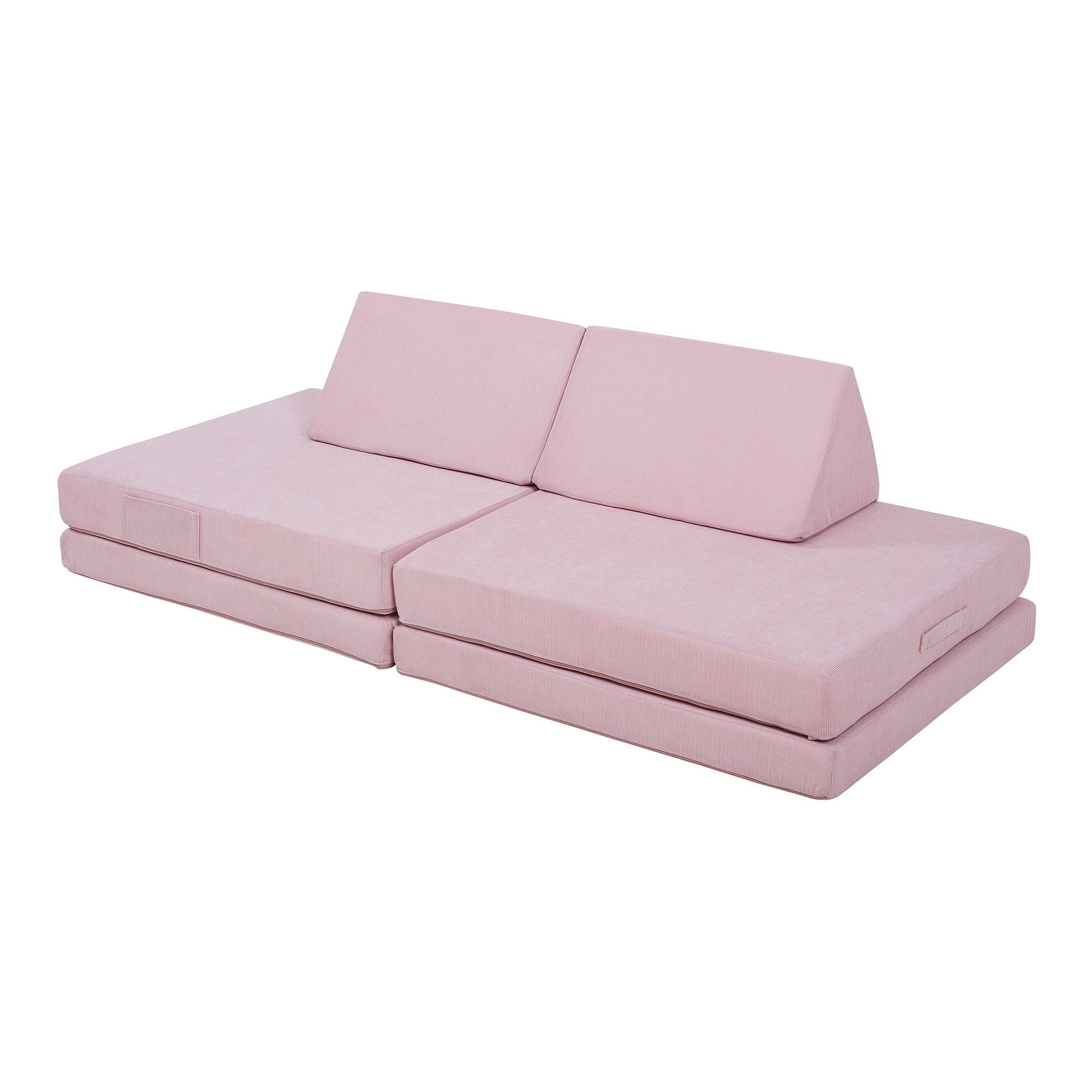 Sofá de brincar norhulta 5 peças 150x66x46 cm cordão cor-de-rosa [en.casa]