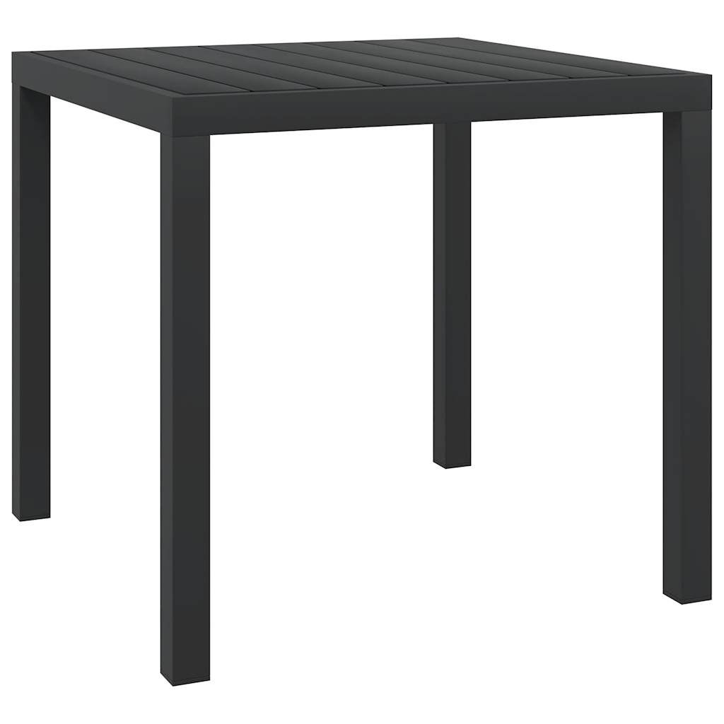 Mesa de jardim em alumínio e wpc 80x80x74 cm preto pt2513