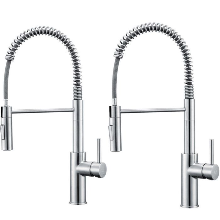 Misturador de cozinha - inox - rotação 360° - 2 jatos - resistente à corros