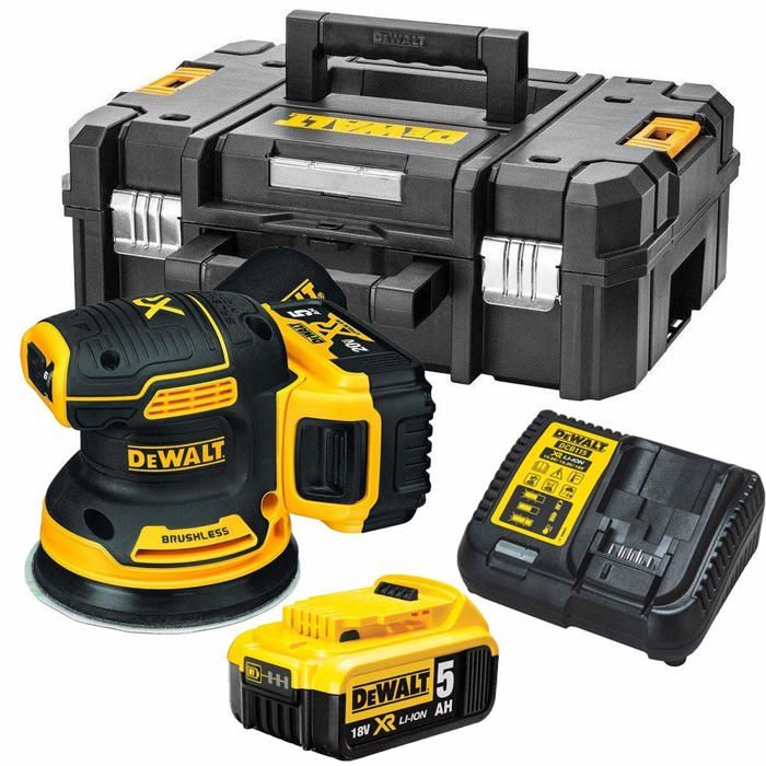 Lixadeira excêntrica xr 18v 125 mm brushless Dewalt - 2 baterias 5.0ah + ca