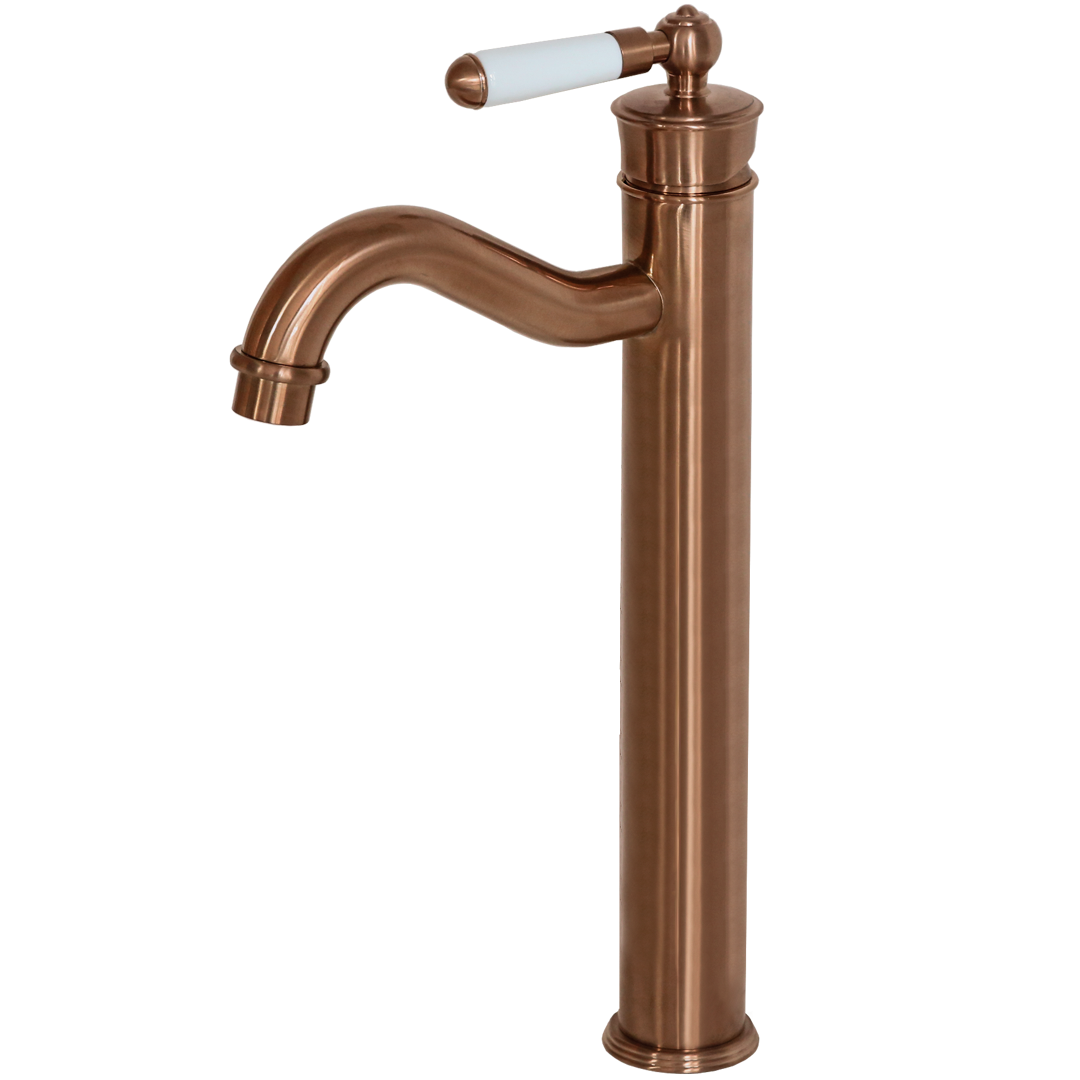 Leeds mezclador alto lavabo rétro cobre cepillado