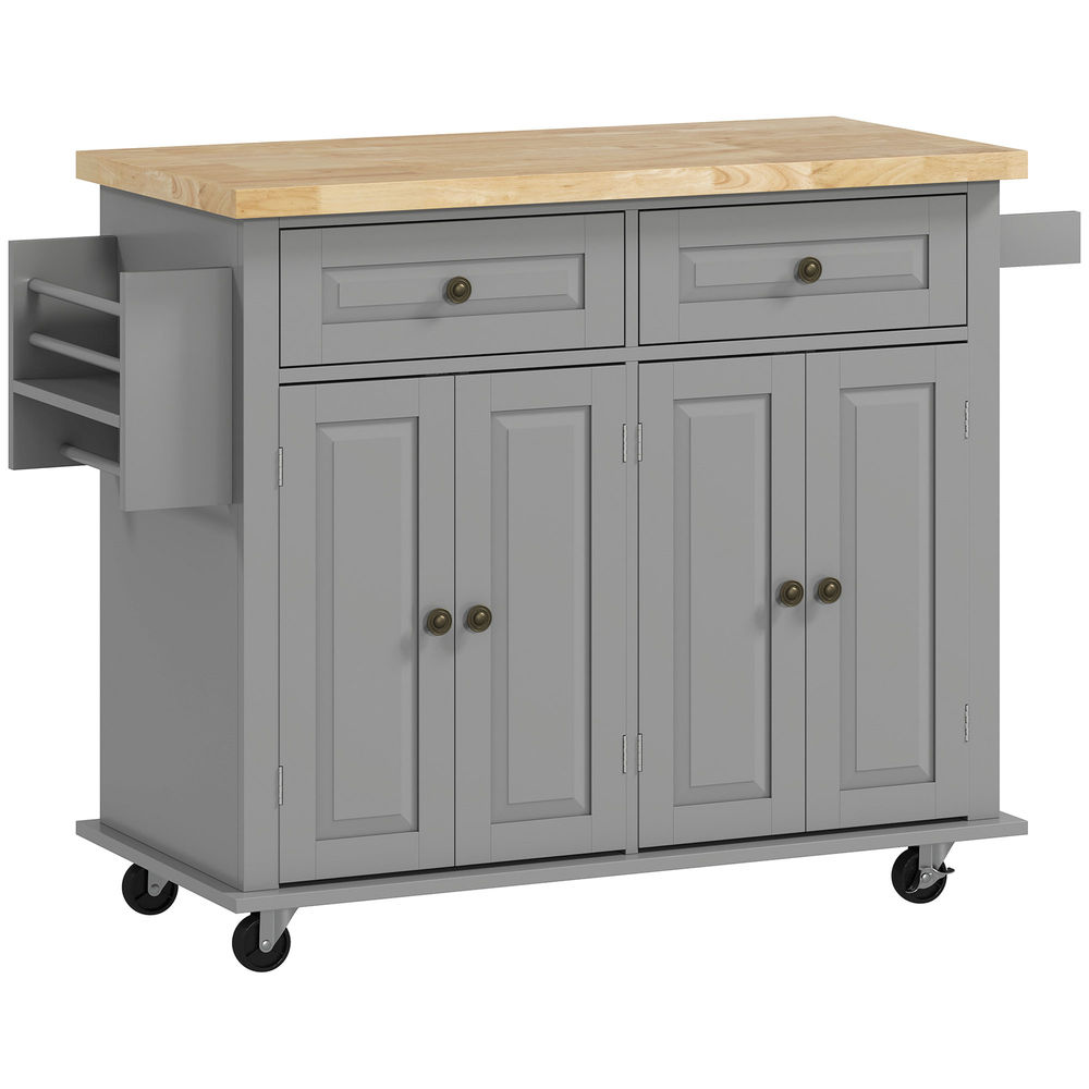 Ilha de cozinha 111x44,5x82,5 cm color gris Homcom, casa - cozinha