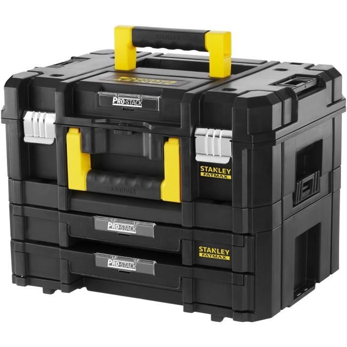 Kit 2 malas pro-stack™ - stanley fatmax - fmst1-71981 - 2 alças - 2 gavetas