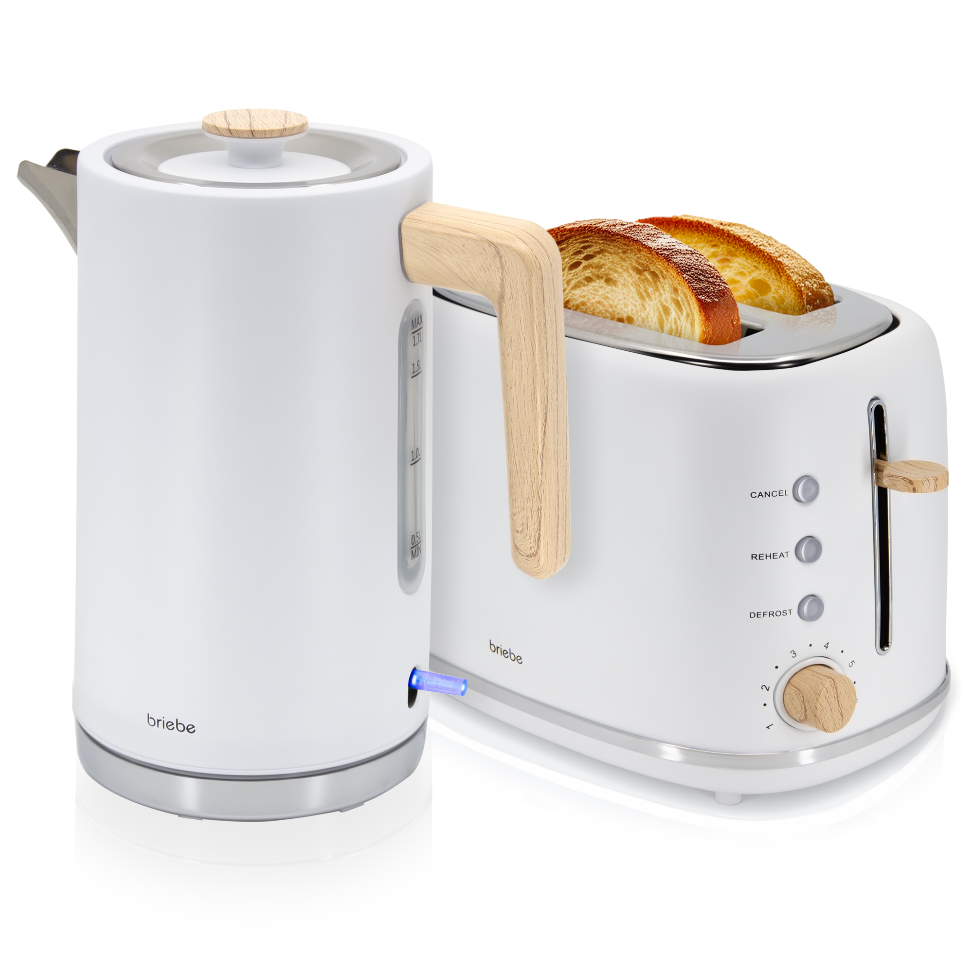 Nordic conjunto de torradeira de pão com fend briebe skt1167wht branco 2200