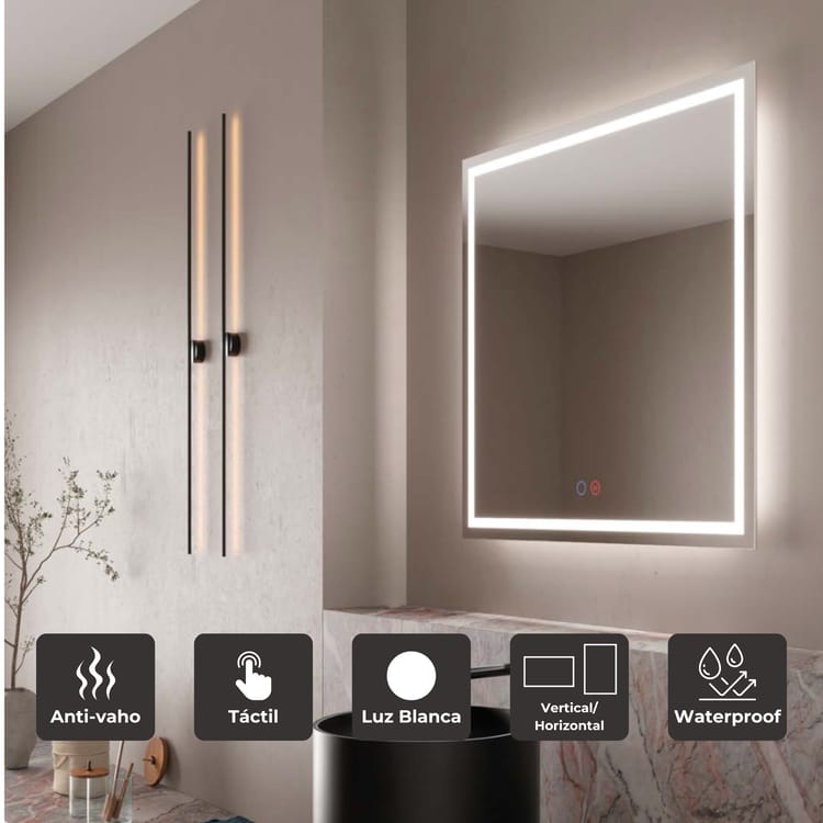 LEDimex-espelho holanda 80x80 LED quadrado luz frontal