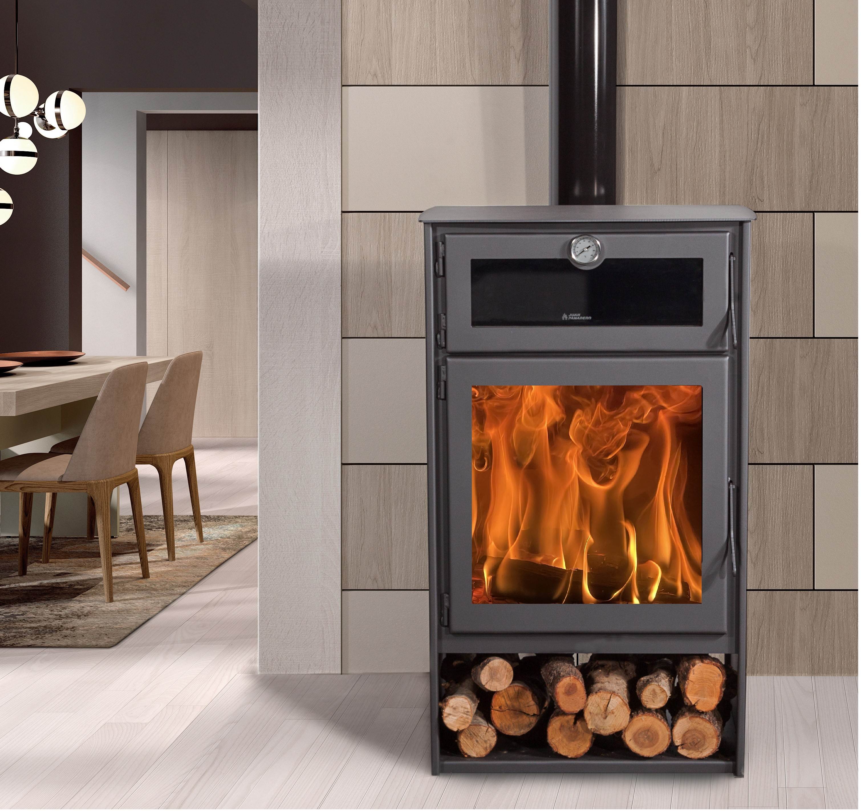 Fogão a lenha Juan Panadero NICE de 11 kW com forno / Alta eficiência 85%