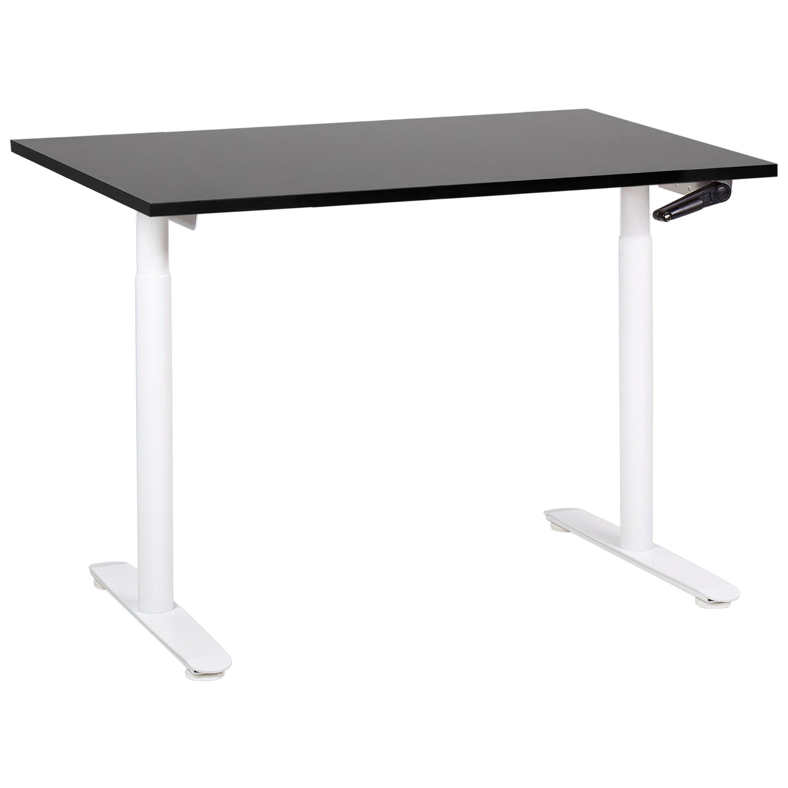 Secretária de pé ajustável manualmente destinas 120 cm 72 cm preto/branco