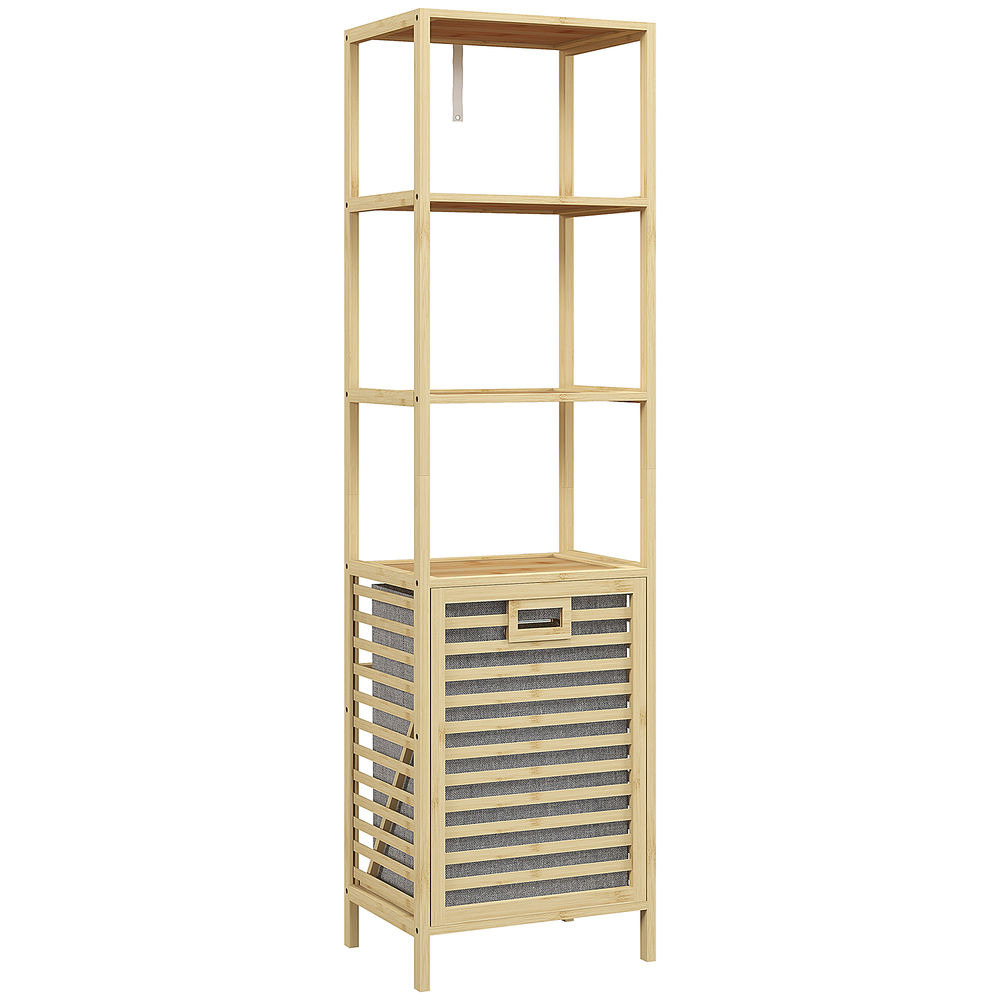 Estante de casa de banho 44x33x160 cm bambu color marrón Homcom