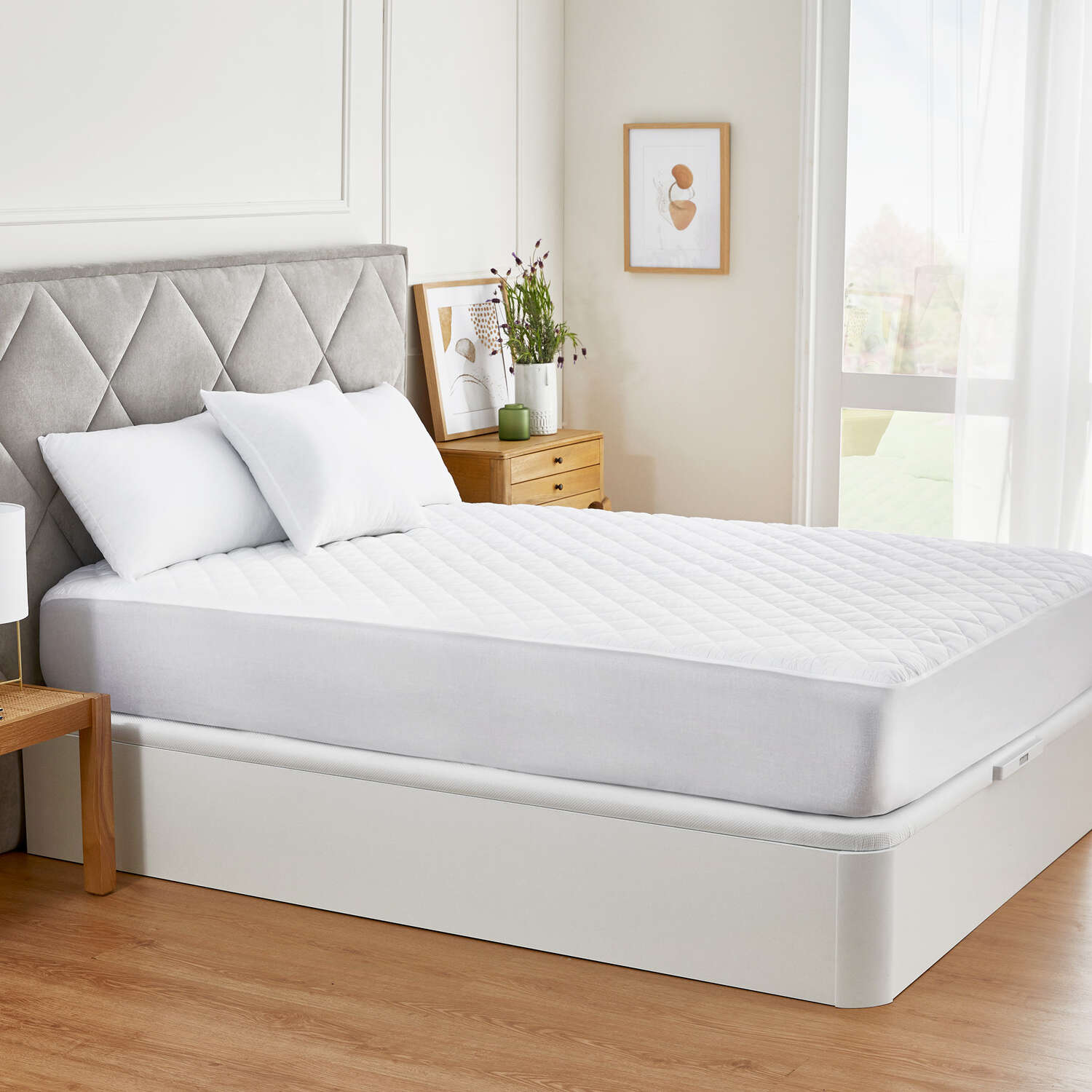 Protetor de colchão 150x196cm pikolin home microfibra oeko-tex até 32cm
