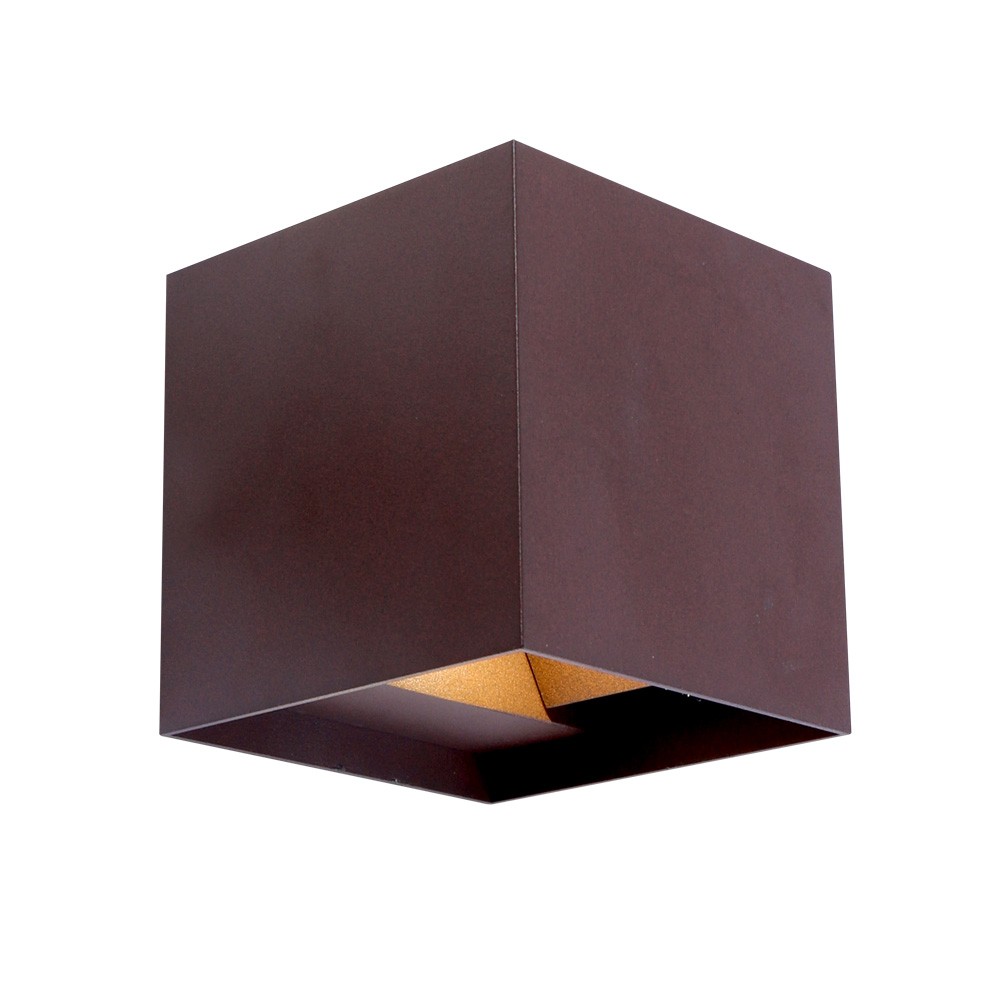 Aplique de exterior LED leva 2 luzes neutras quadradas marrons ip54