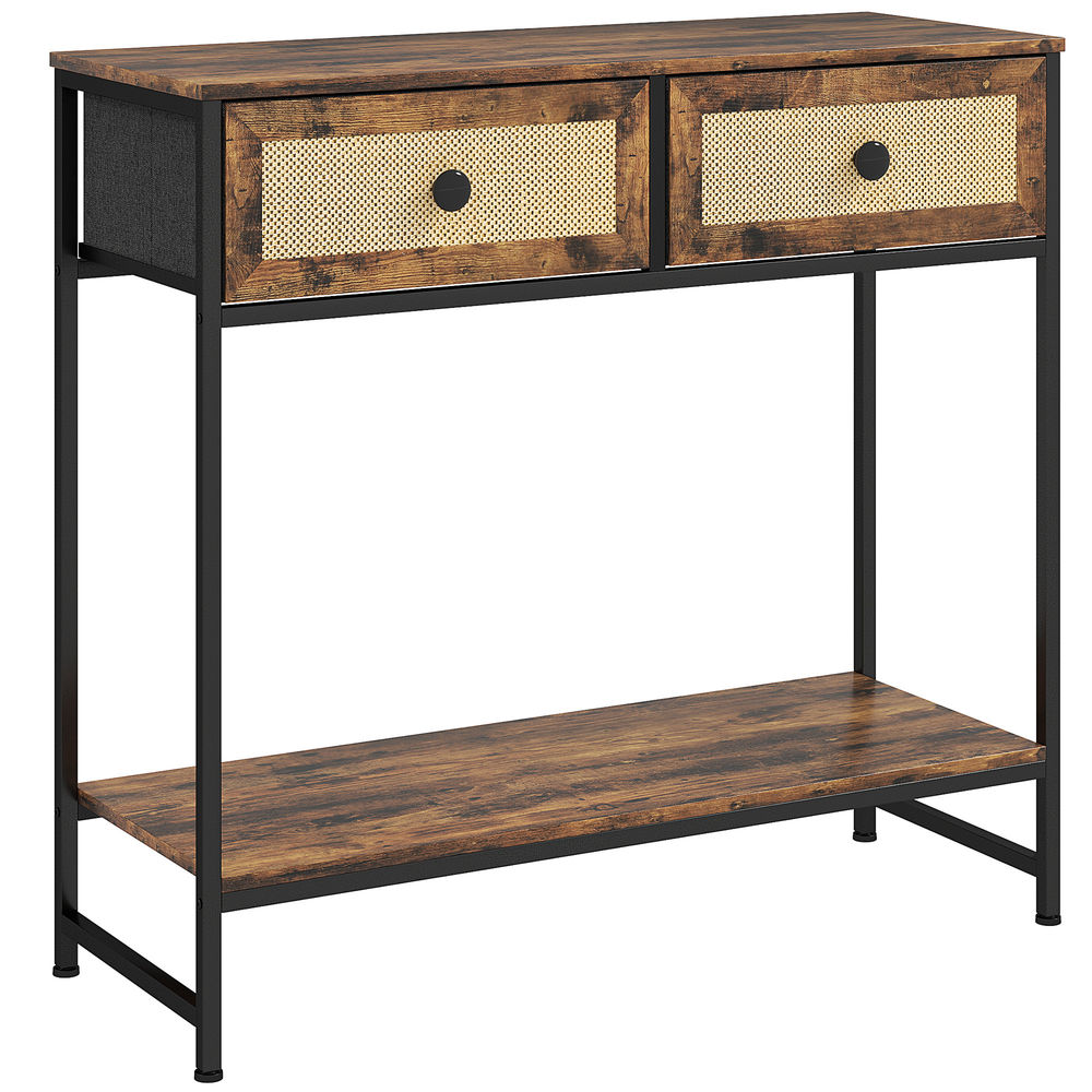 Consola 80x30x75 cm color marrón Homcom, casa - mesas