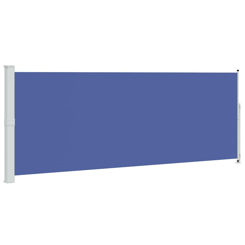 Toldo lateral retrátil para pátio 180x500 cm azul