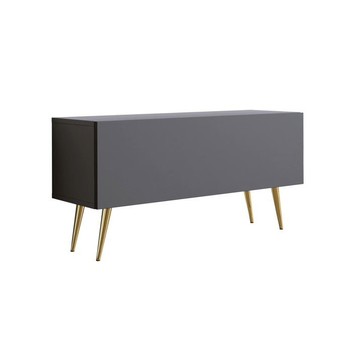 Móvel tv - antracite com patas douradas - 100x32x52 cm
