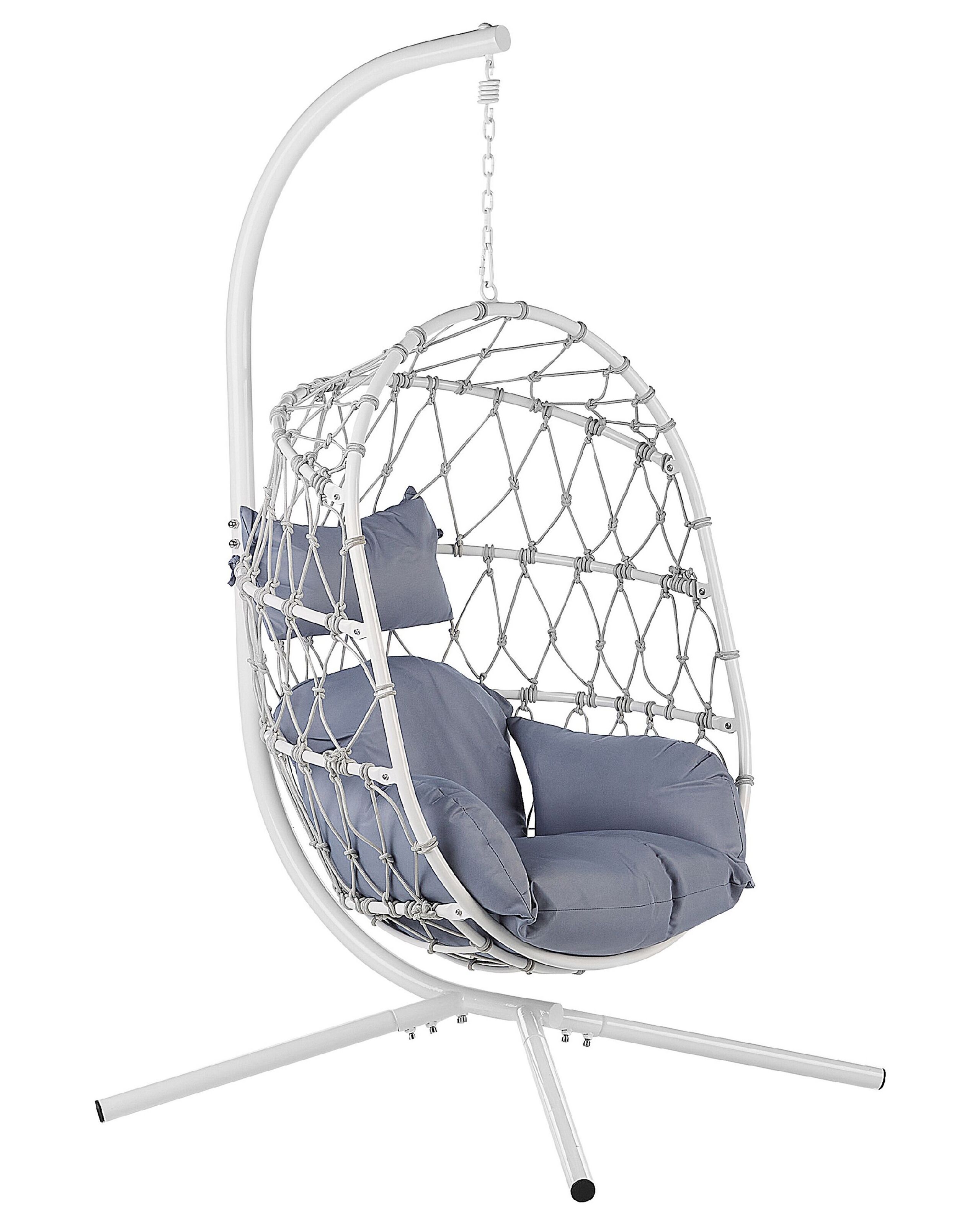 Cadeira suspensa com suporte adria metal branco