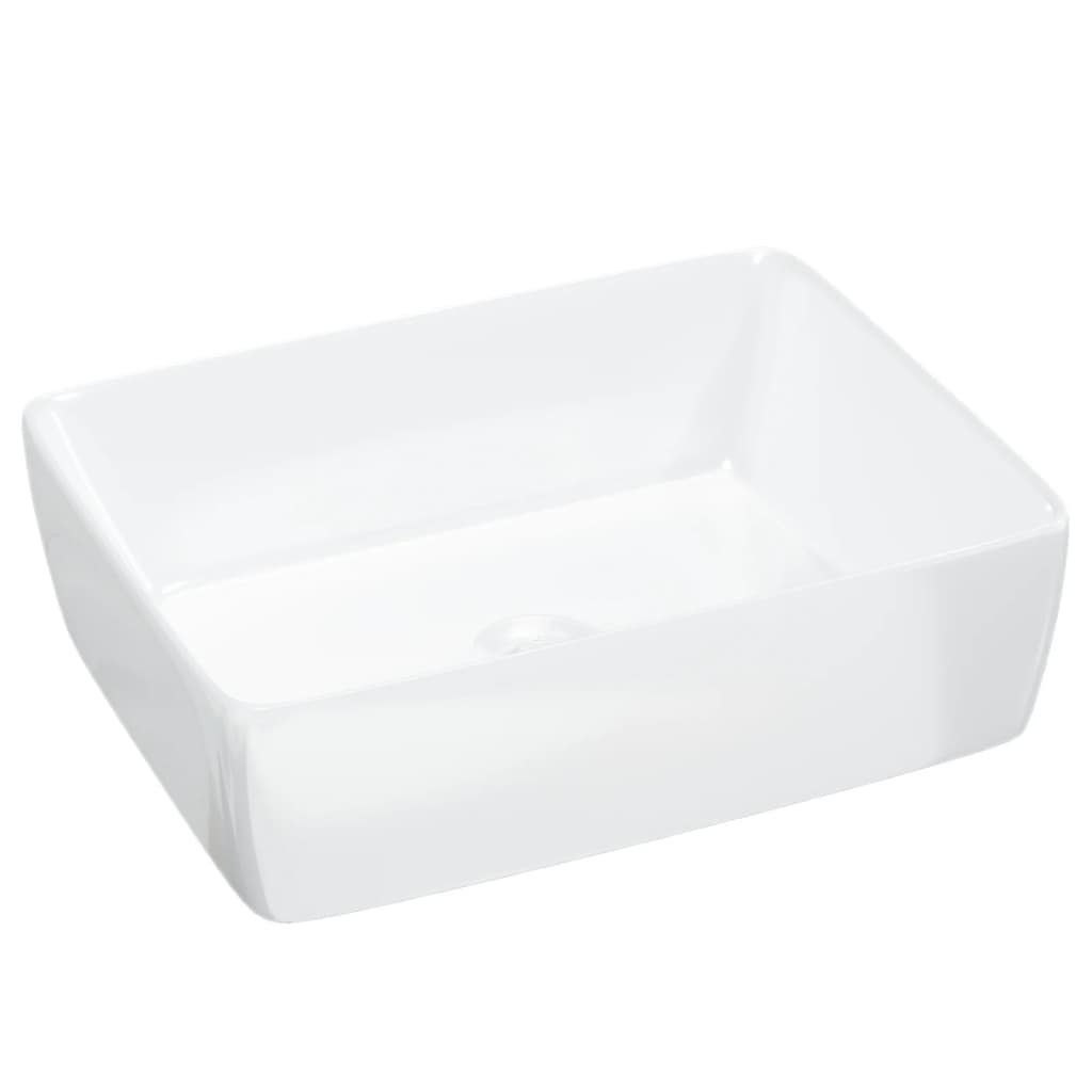 Lavatório retangular 48x37x13 cm cerâmica branco