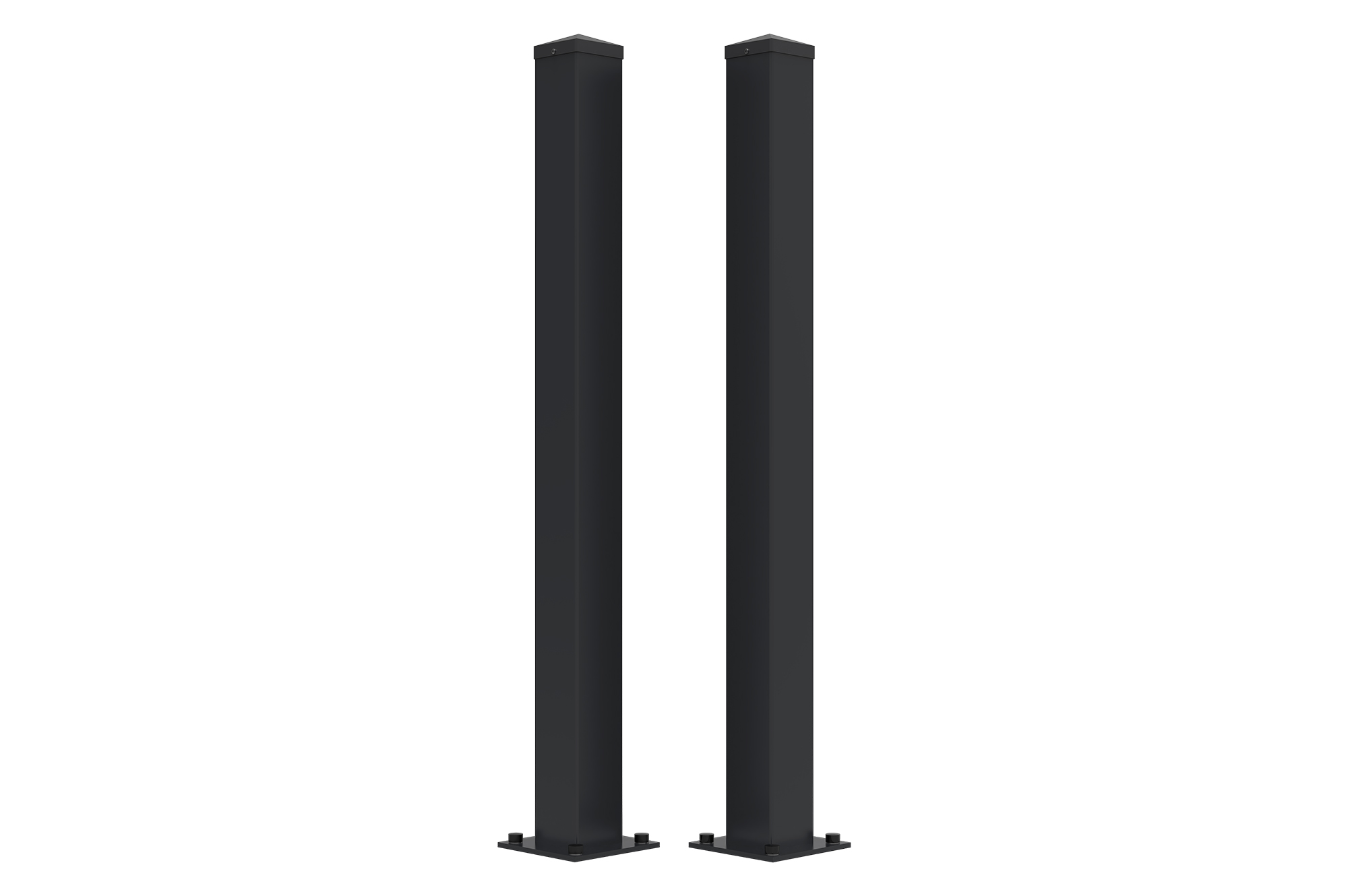 Conjunto de 2 postes de ferro carmo 10x10cm a.125cm pretos