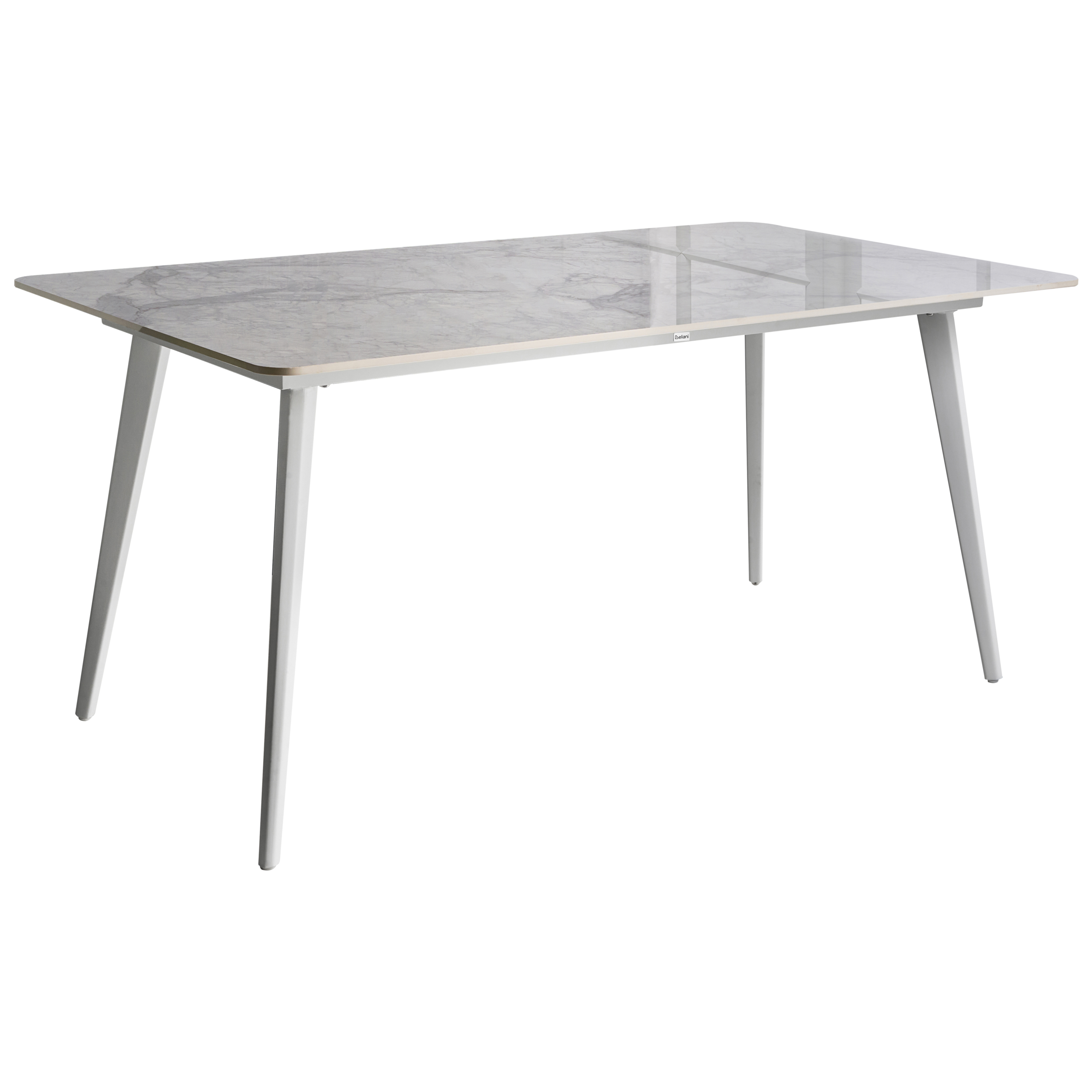 Mesa de refeição de jardim rodallo 160 cm 90 cm pedra mármore branco