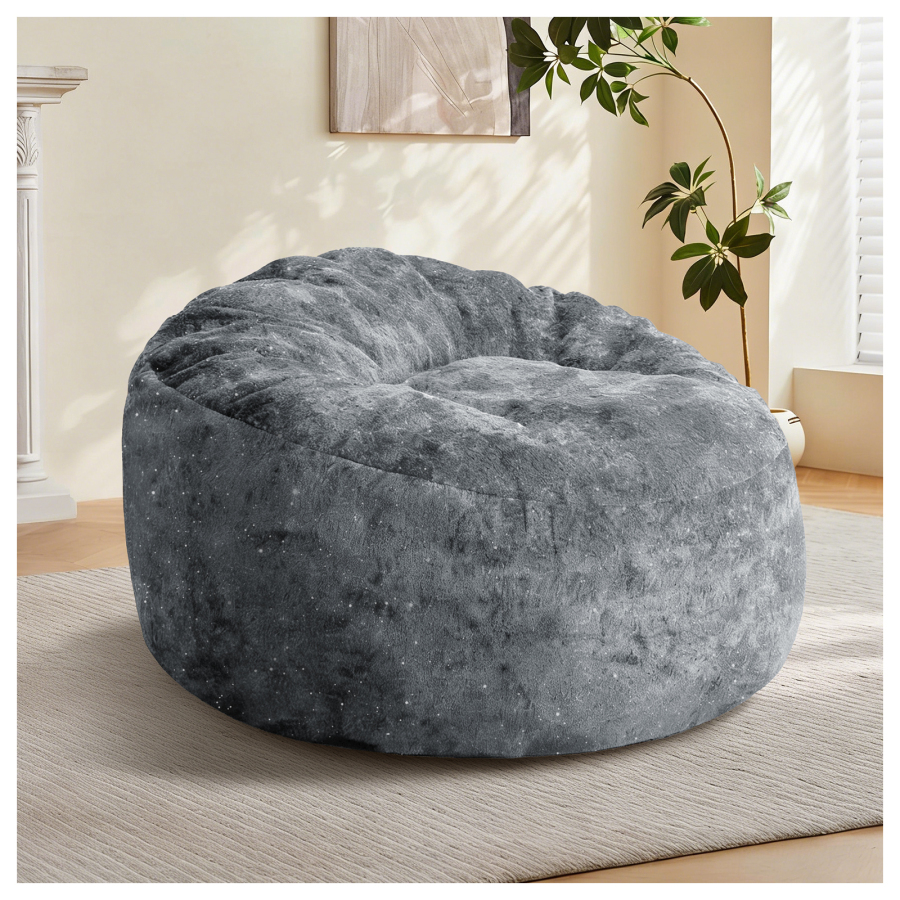 Poltrona individual ergonómica em flanela cinzento 50x41x31 cm