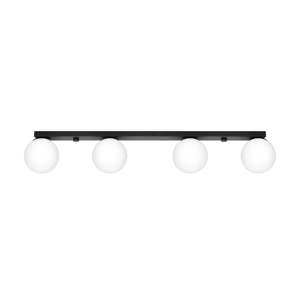 Lámpara de techo yoli 4 negro acero/vidrio 88x14.5x12cm